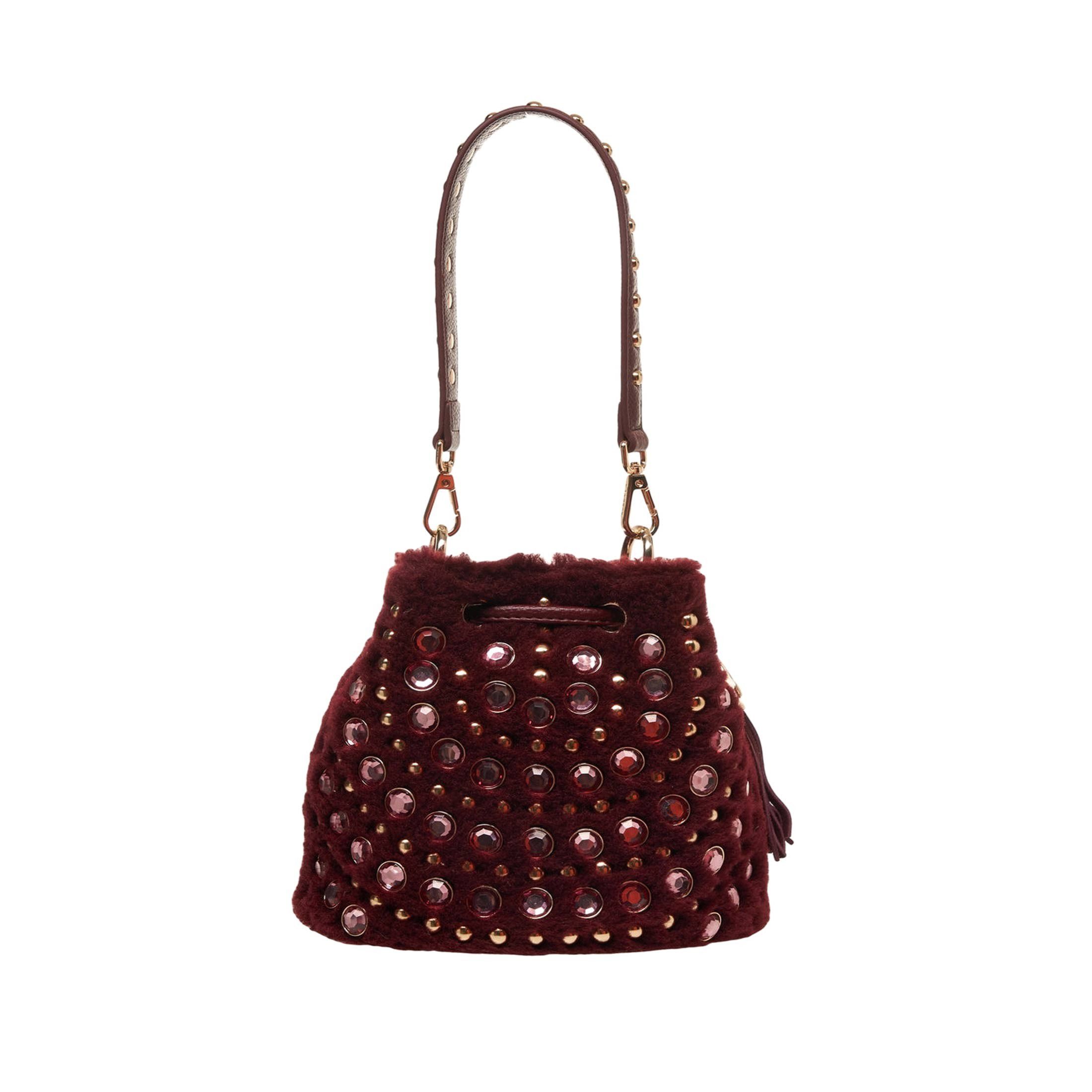 La carrie andromeda small fur bucket in pelliccia sintetica da donna