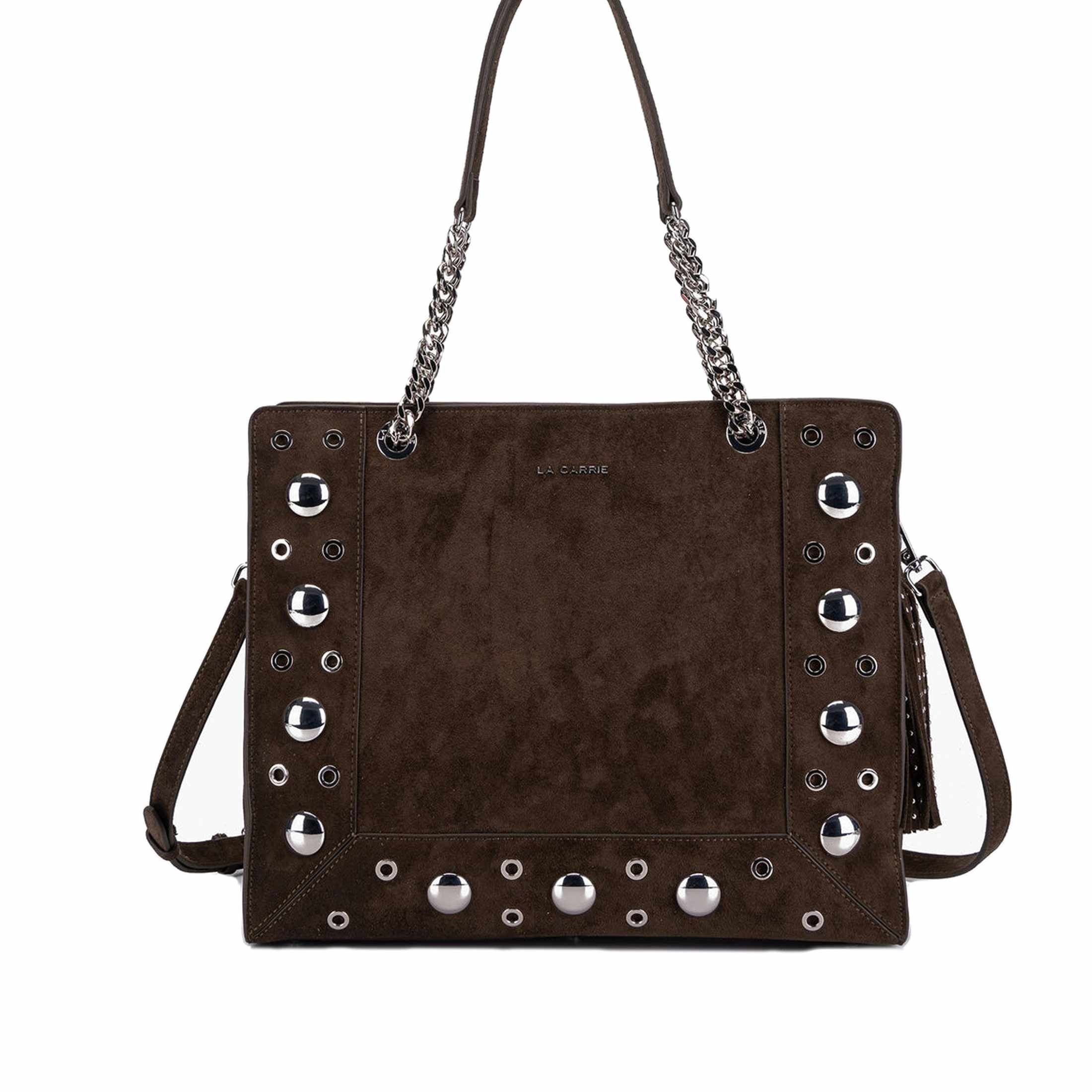 La carrie shopping ethnic in suede e borchie da donna