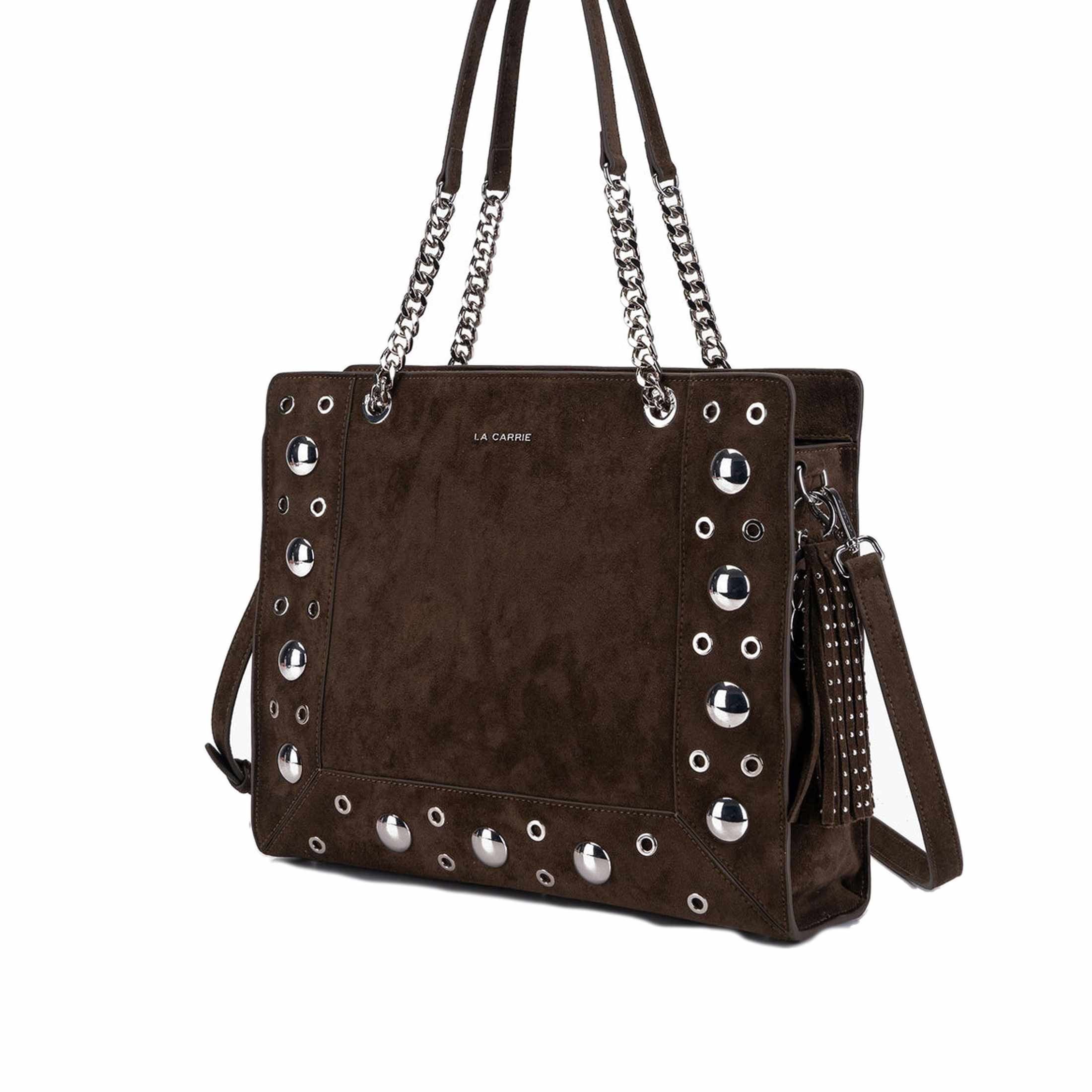 La carrie shopping ethnic in suede e borchie da donna