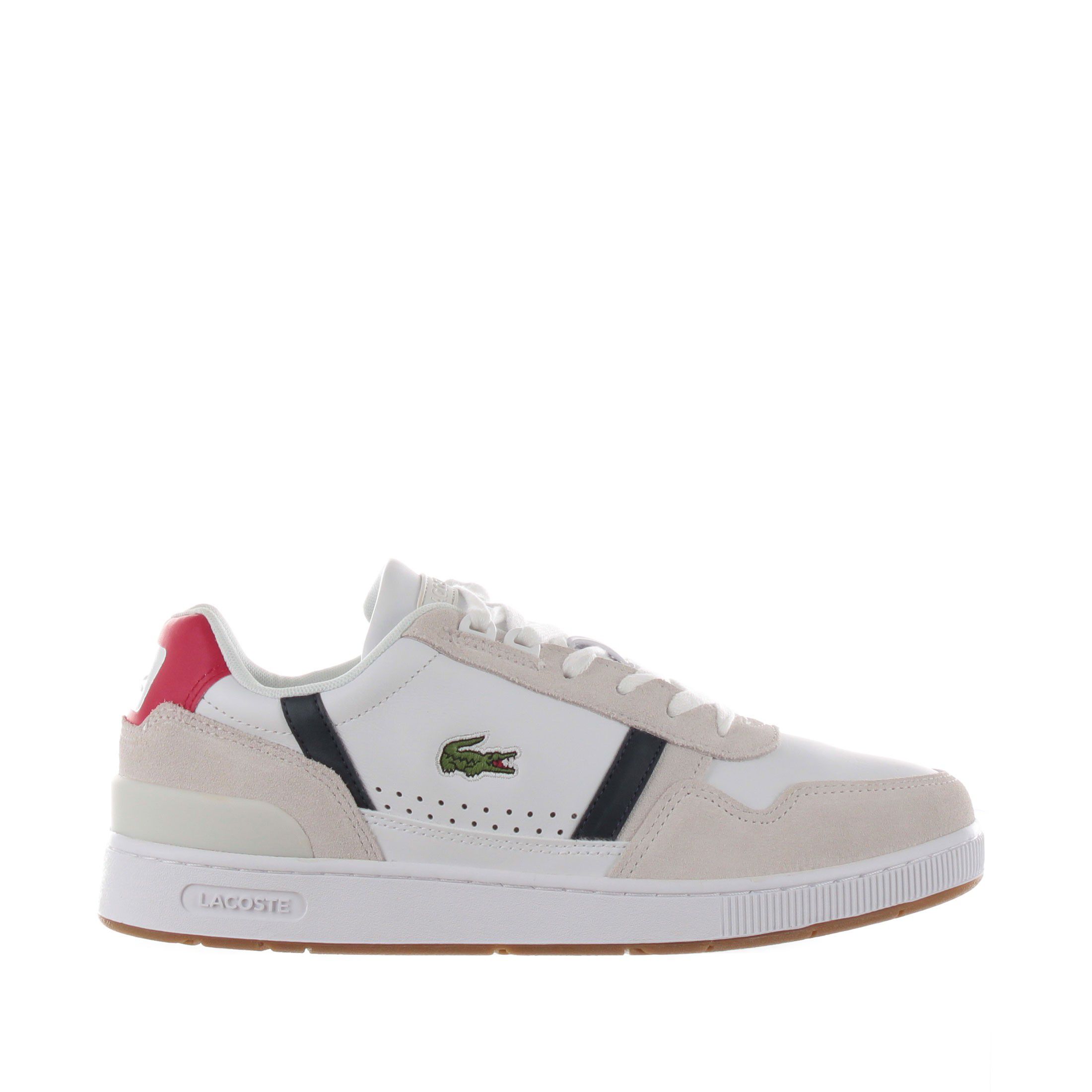 Lacoste sneaker t-clip in pelle e suede da uomo