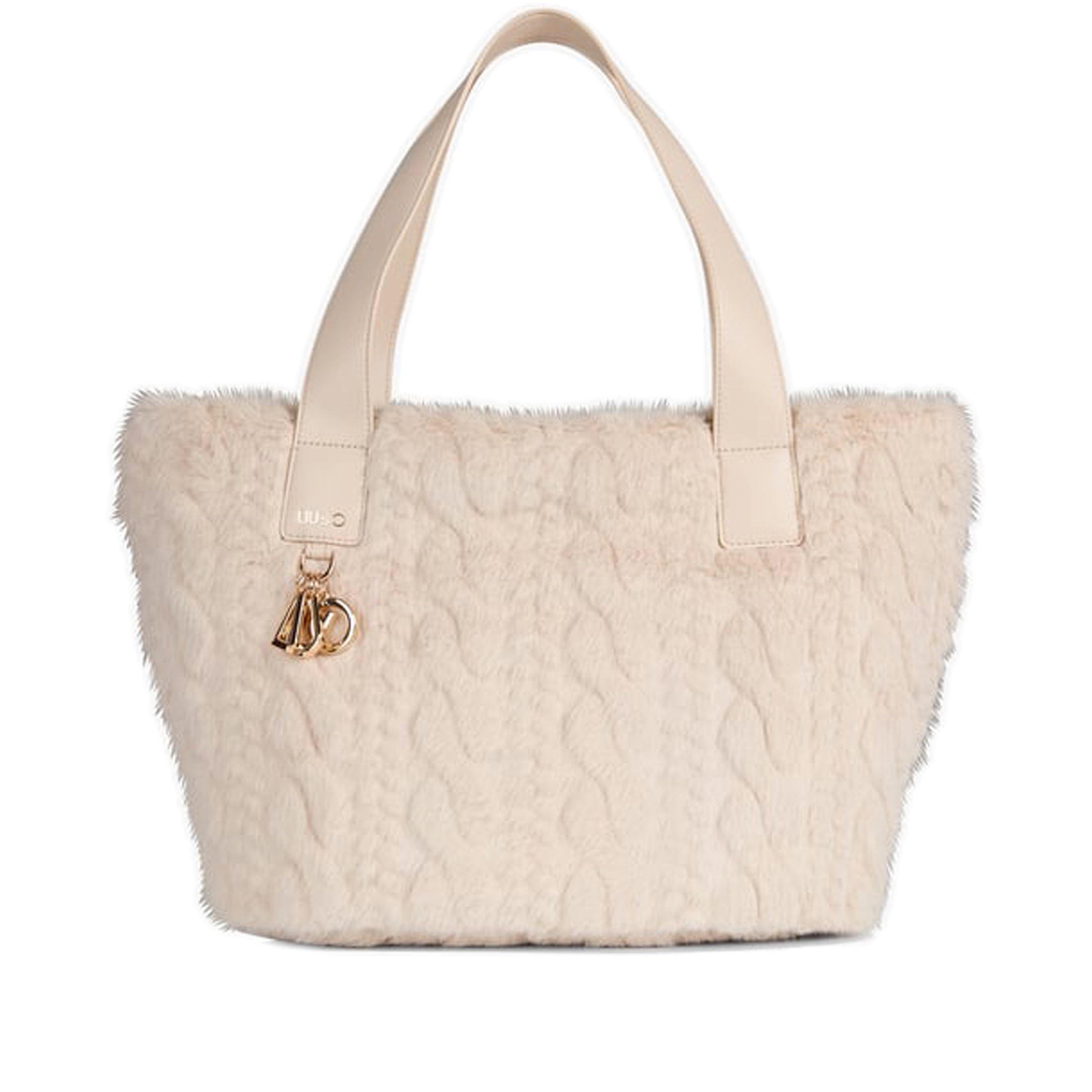 Liu jo borsa a mano large tote in pelliccia sintetica da donna
