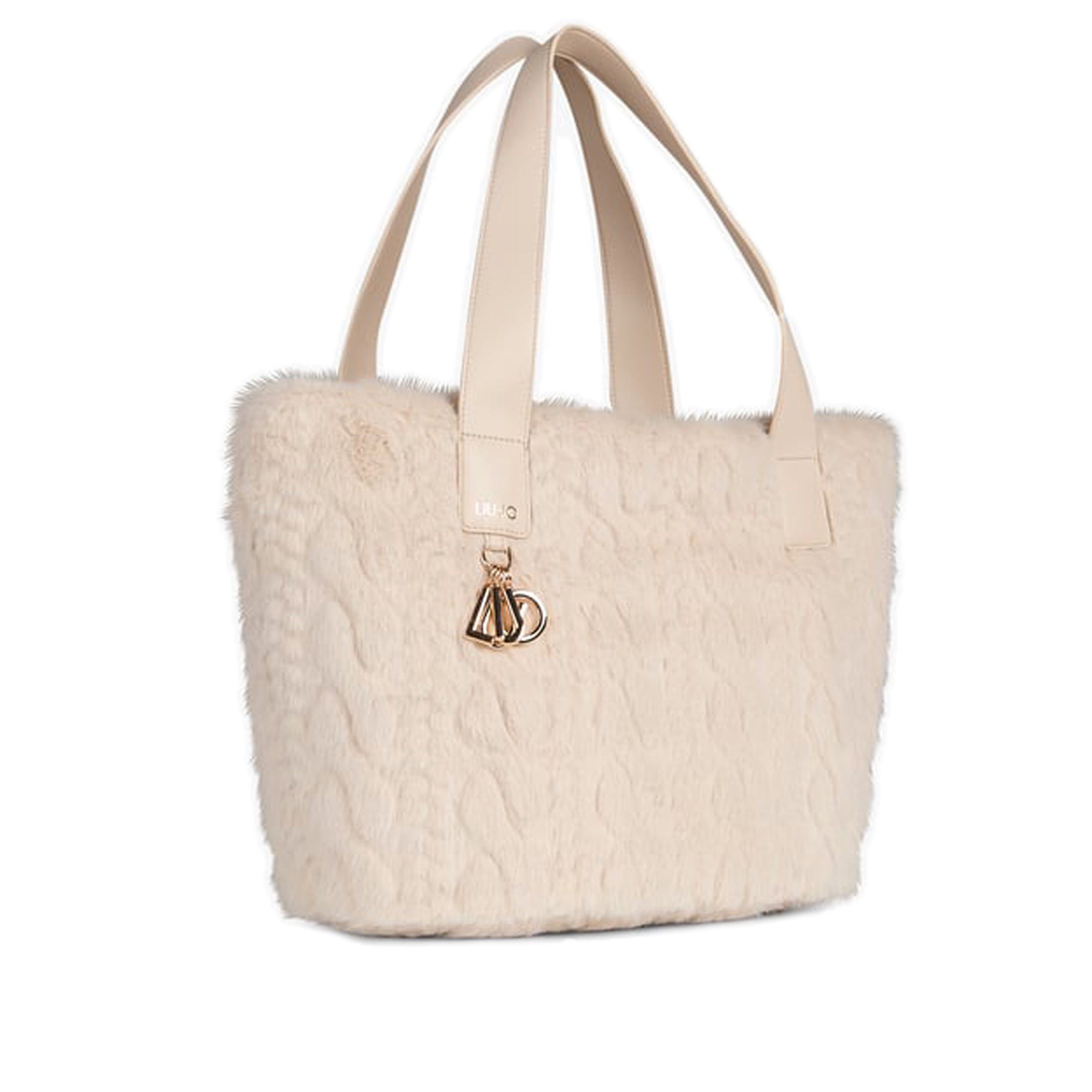 Liu jo borsa a mano large tote in pelliccia sintetica da donna
