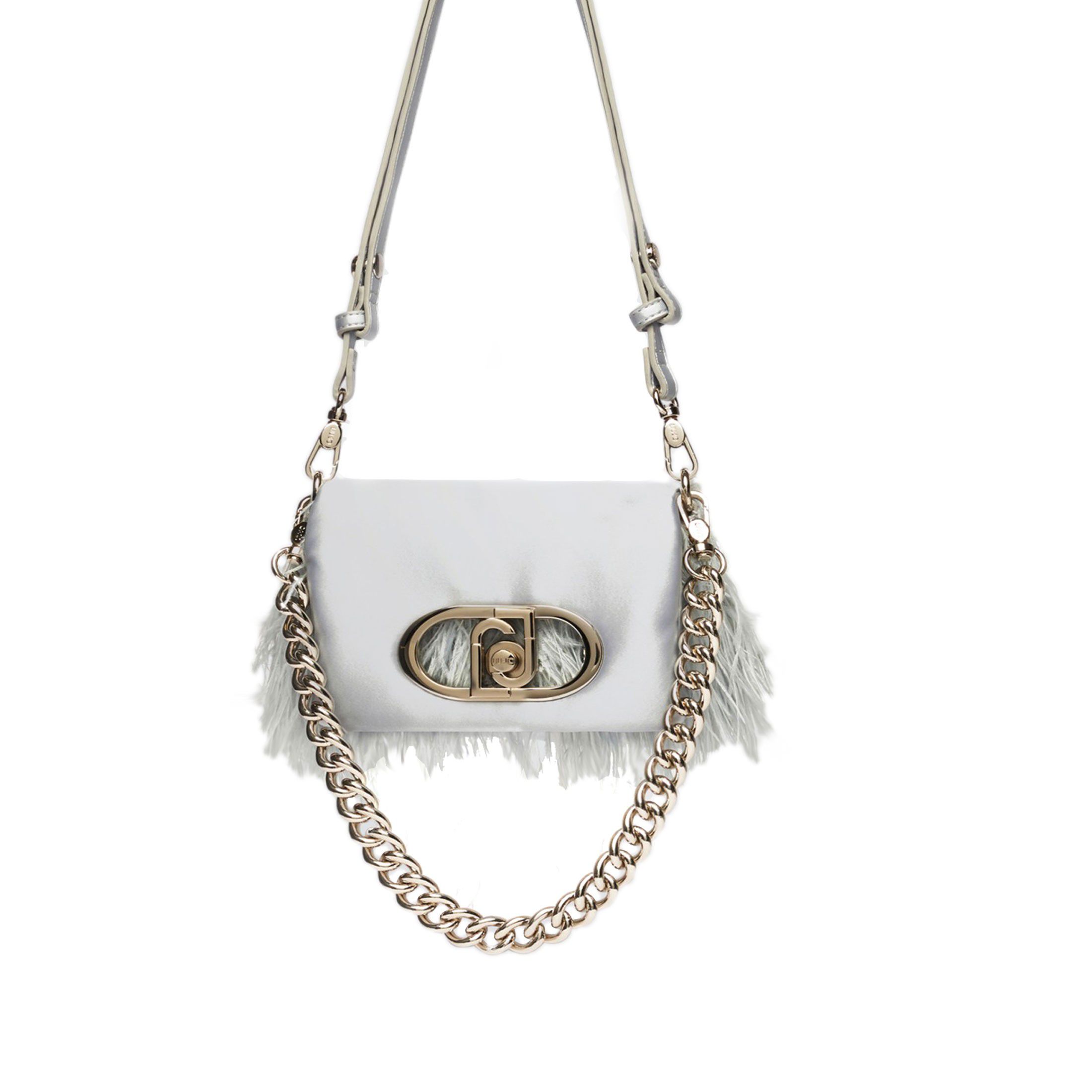 Liu jo borsa crossbody lapuffy small con piume da donna
