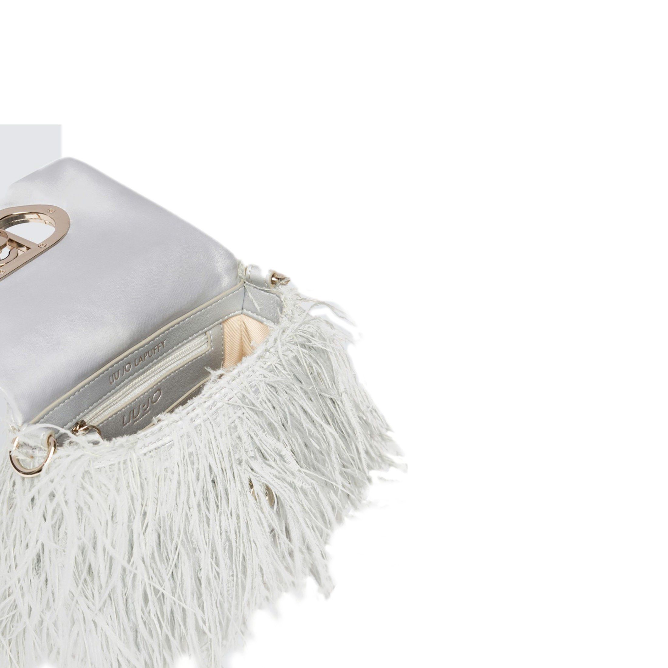 Liu jo borsa crossbody lapuffy small con piume da donna