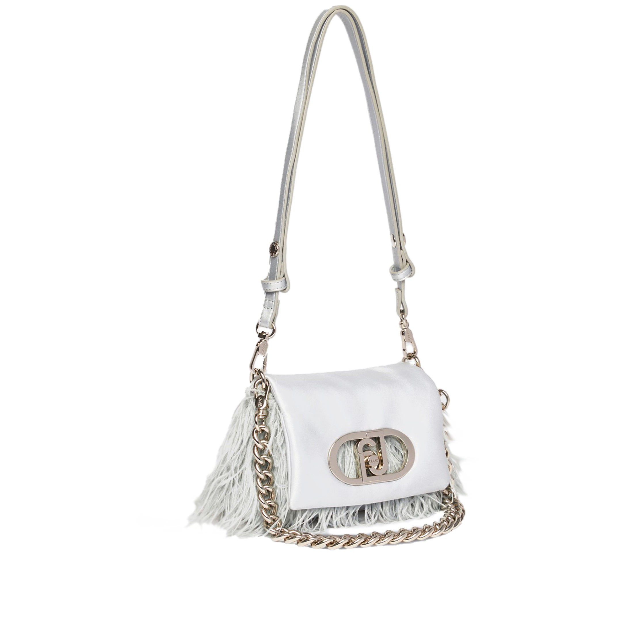 Liu jo borsa crossbody lapuffy small con piume da donna