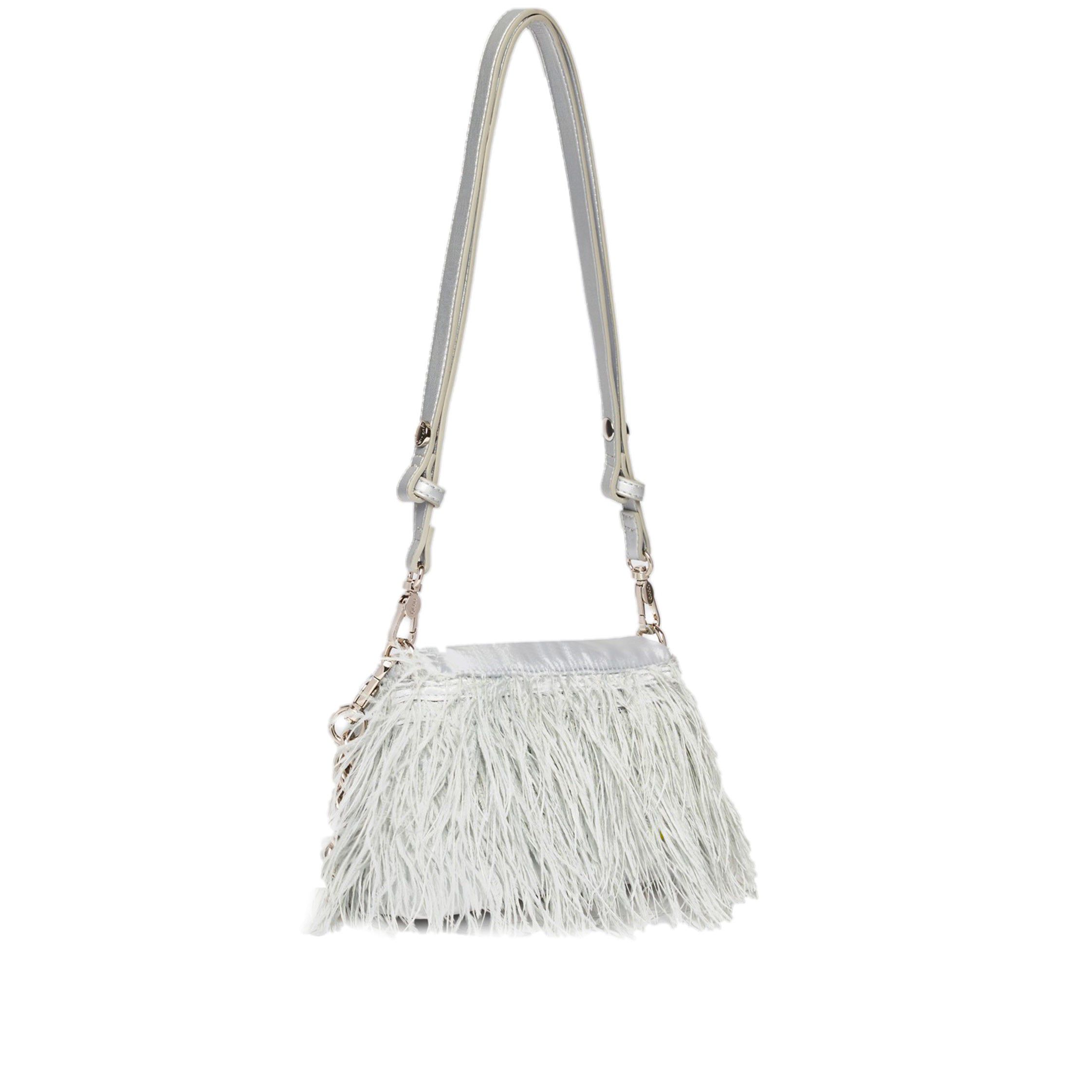 Liu jo borsa crossbody lapuffy small con piume da donna