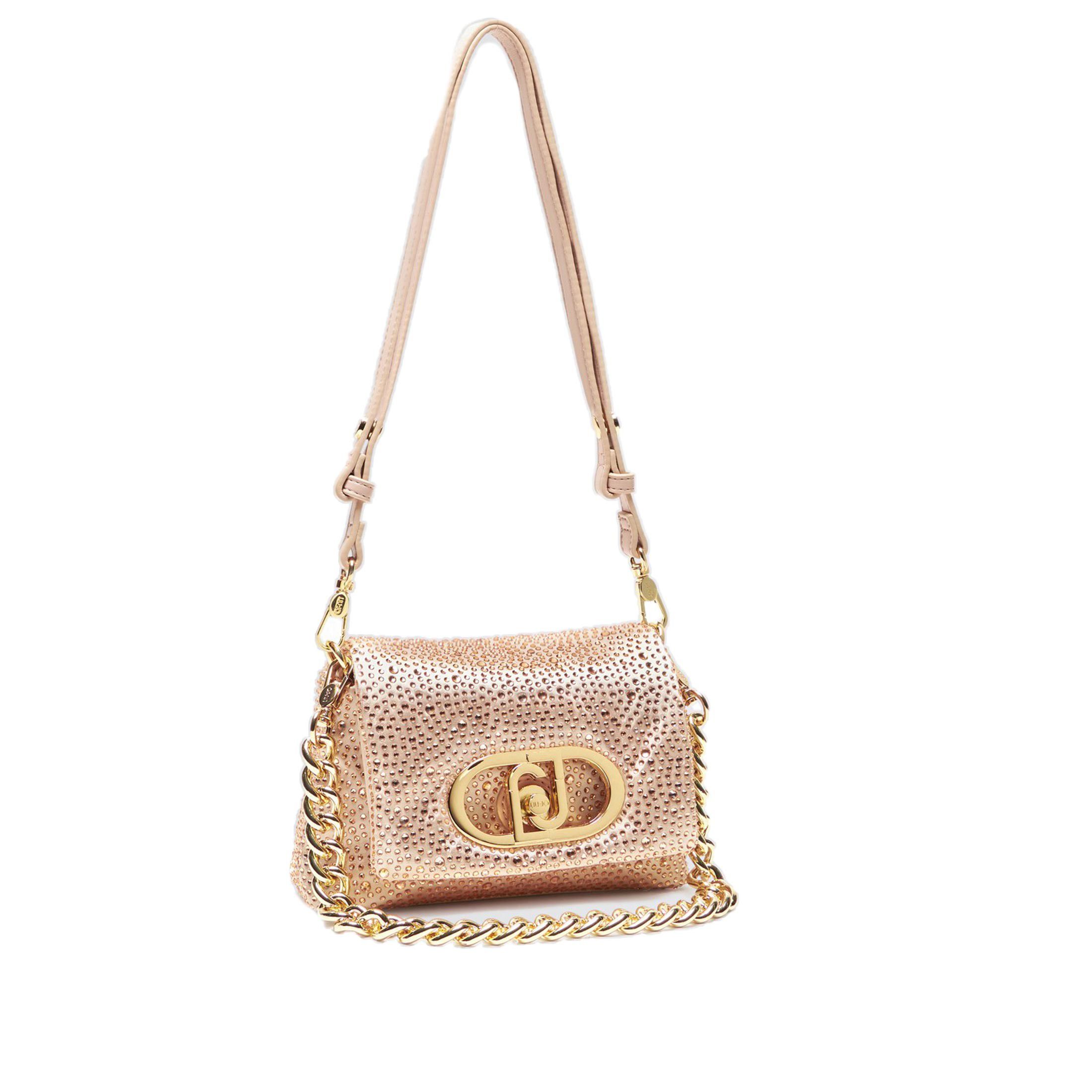 Liu jo borsa crossbody lapuffy small in raso e strass da donna