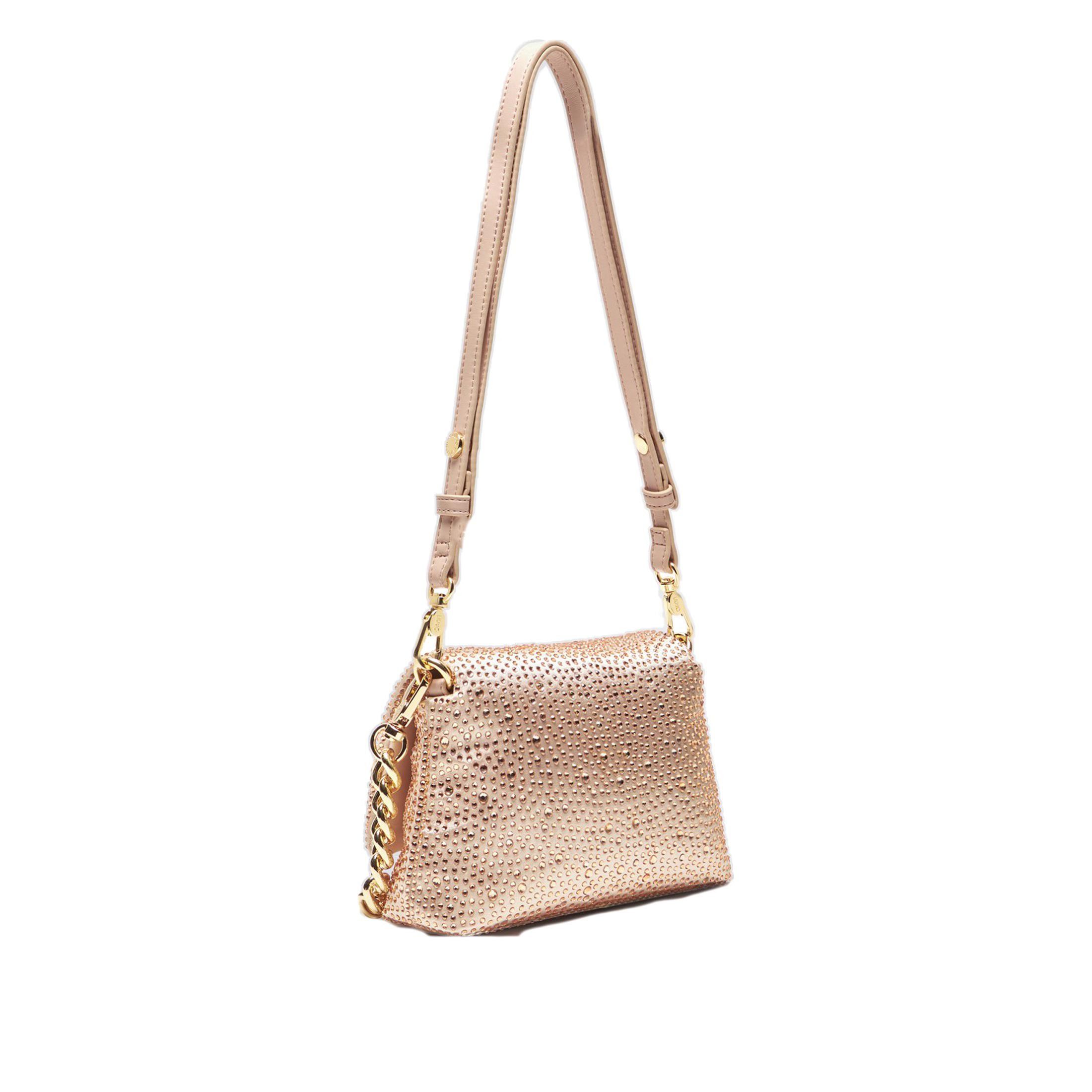 Liu jo borsa crossbody lapuffy small in raso e strass da donna
