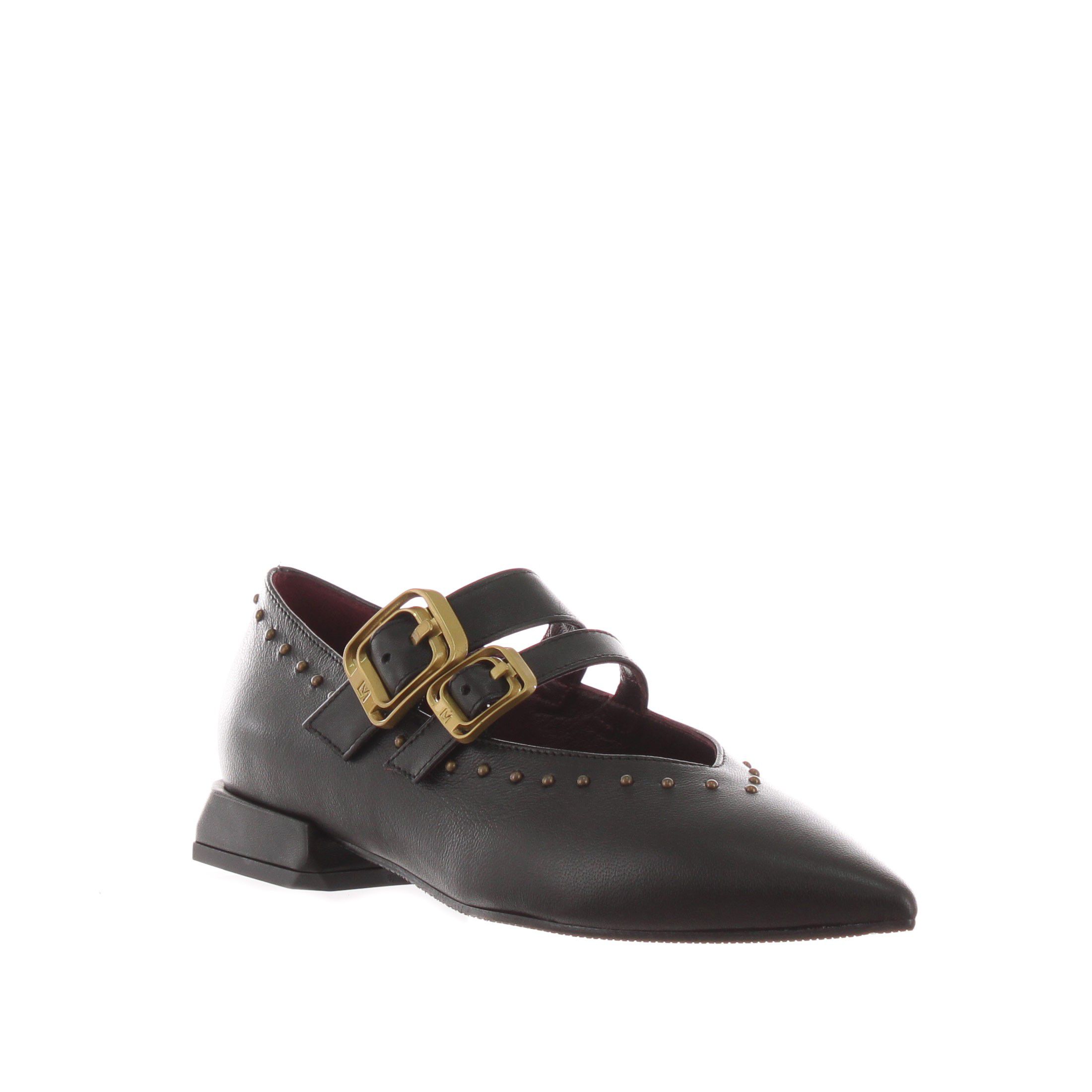 Lorenzo mari ballerina in pelle con borchie da donna