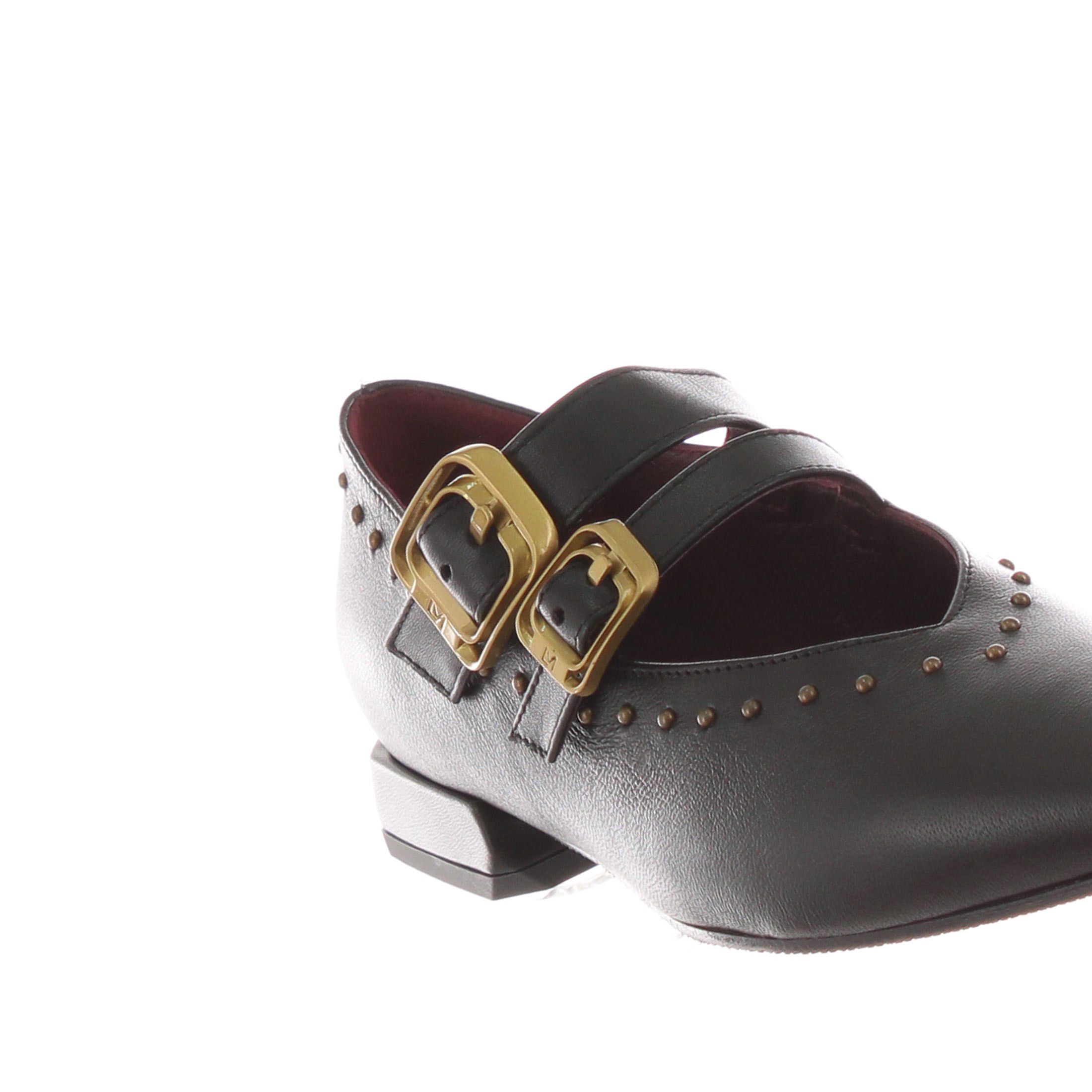 Lorenzo mari ballerina in pelle con borchie da donna