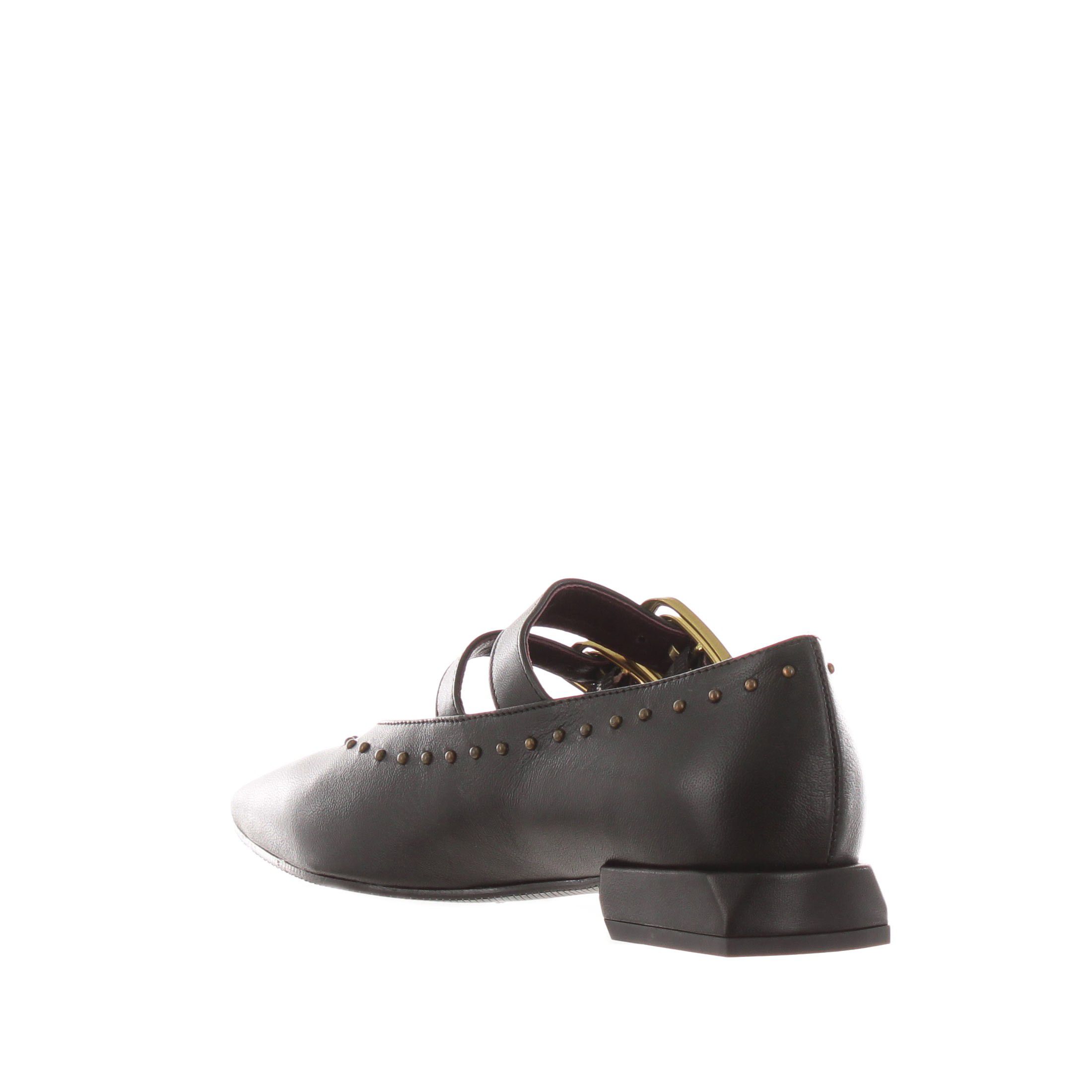 Lorenzo mari ballerina in pelle con borchie da donna