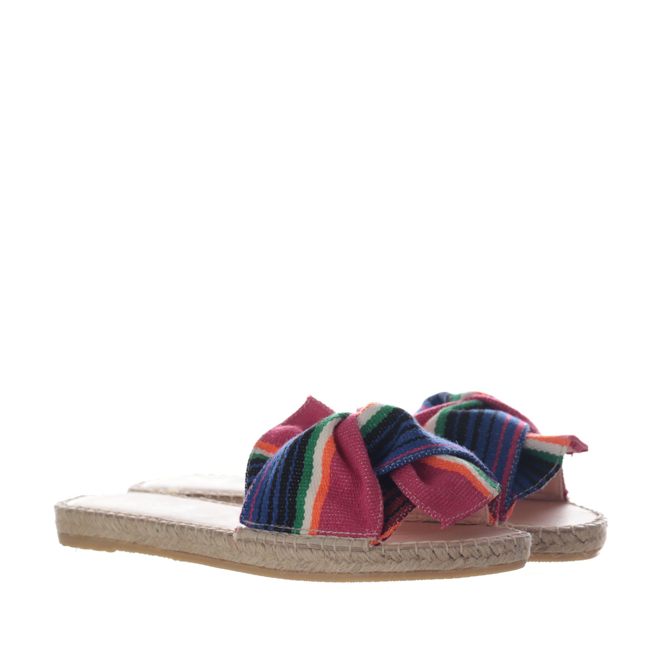 Manebi' ciabattina in cotone messicano con fiocco da donna