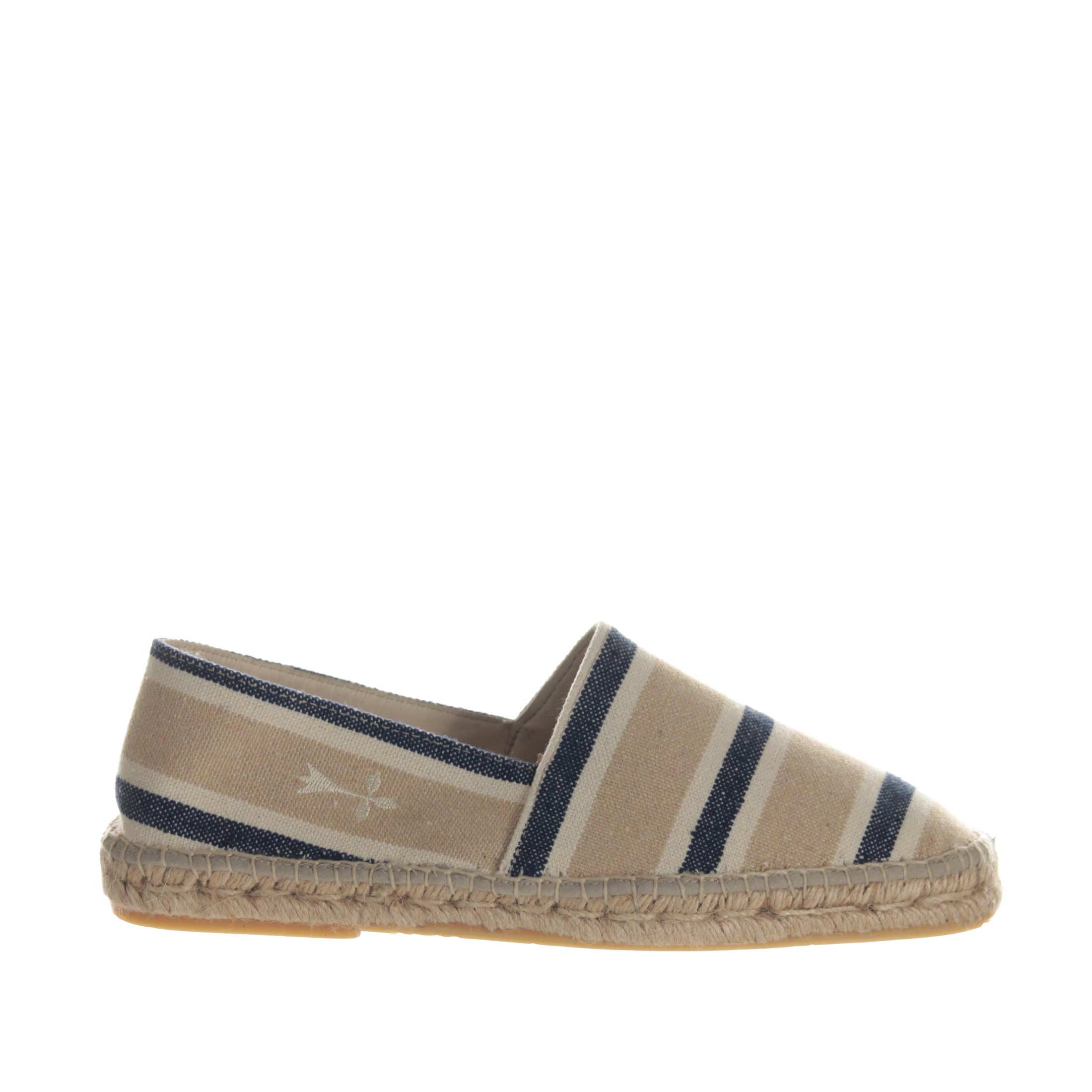Manebi Espadrillas In Canvas A Punta Quadra A Strisce Da Uomo