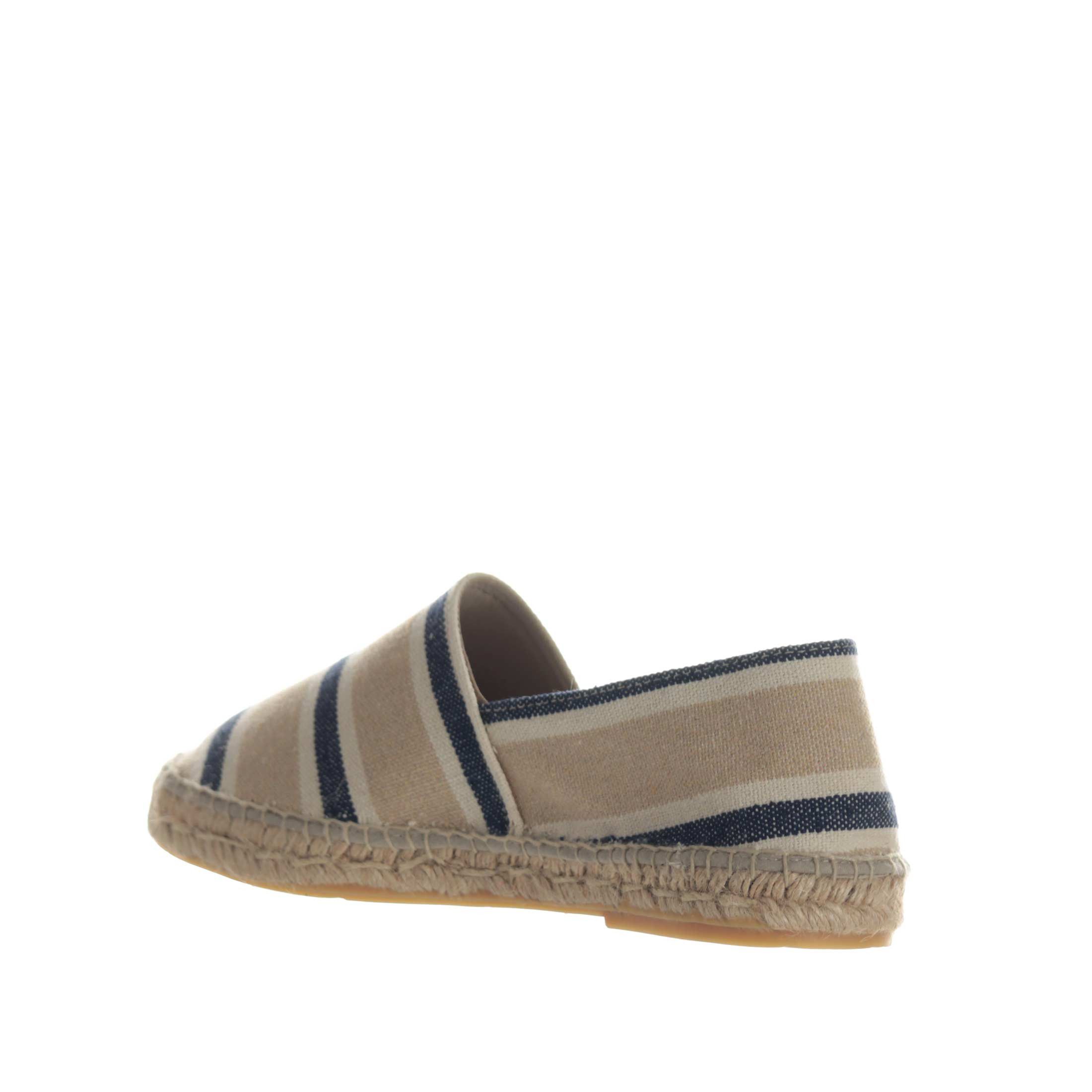 Manebi Espadrillas In Canvas A Punta Quadra A Strisce Da Uomo