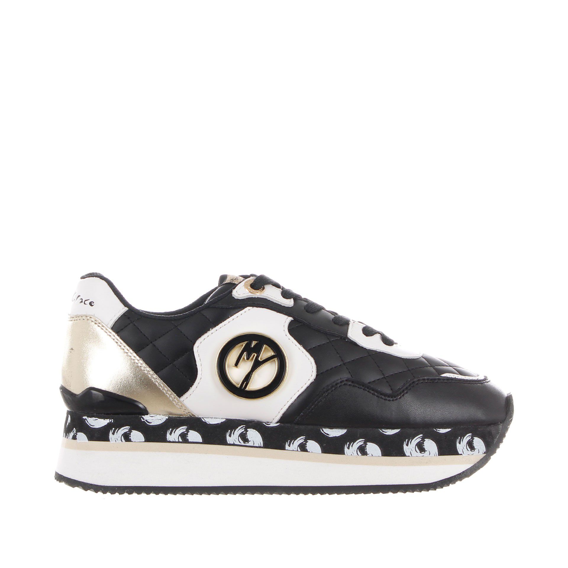 Manila grace sneaker in pelle con maxi suola da donna