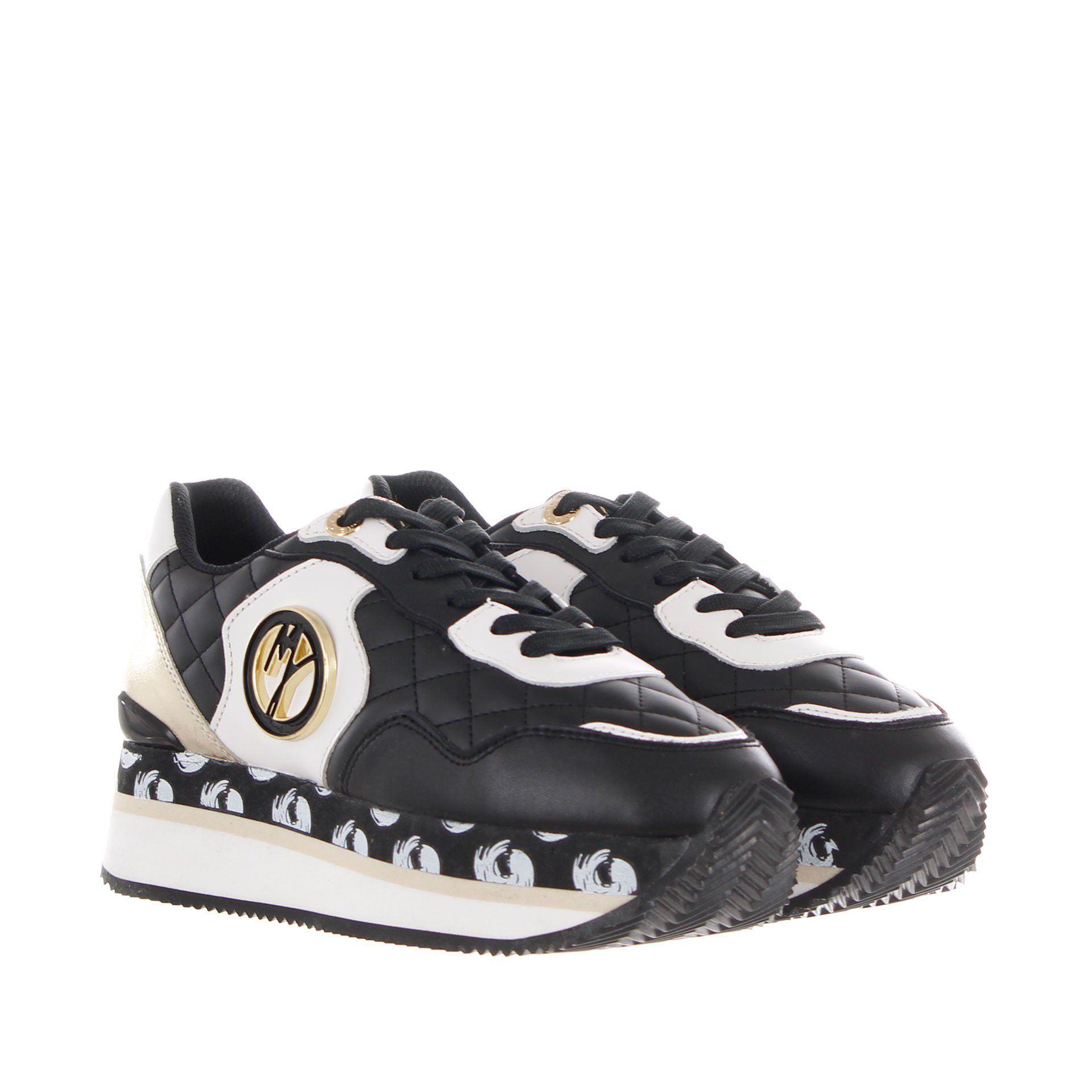 Manila grace sneaker in pelle con maxi suola da donna