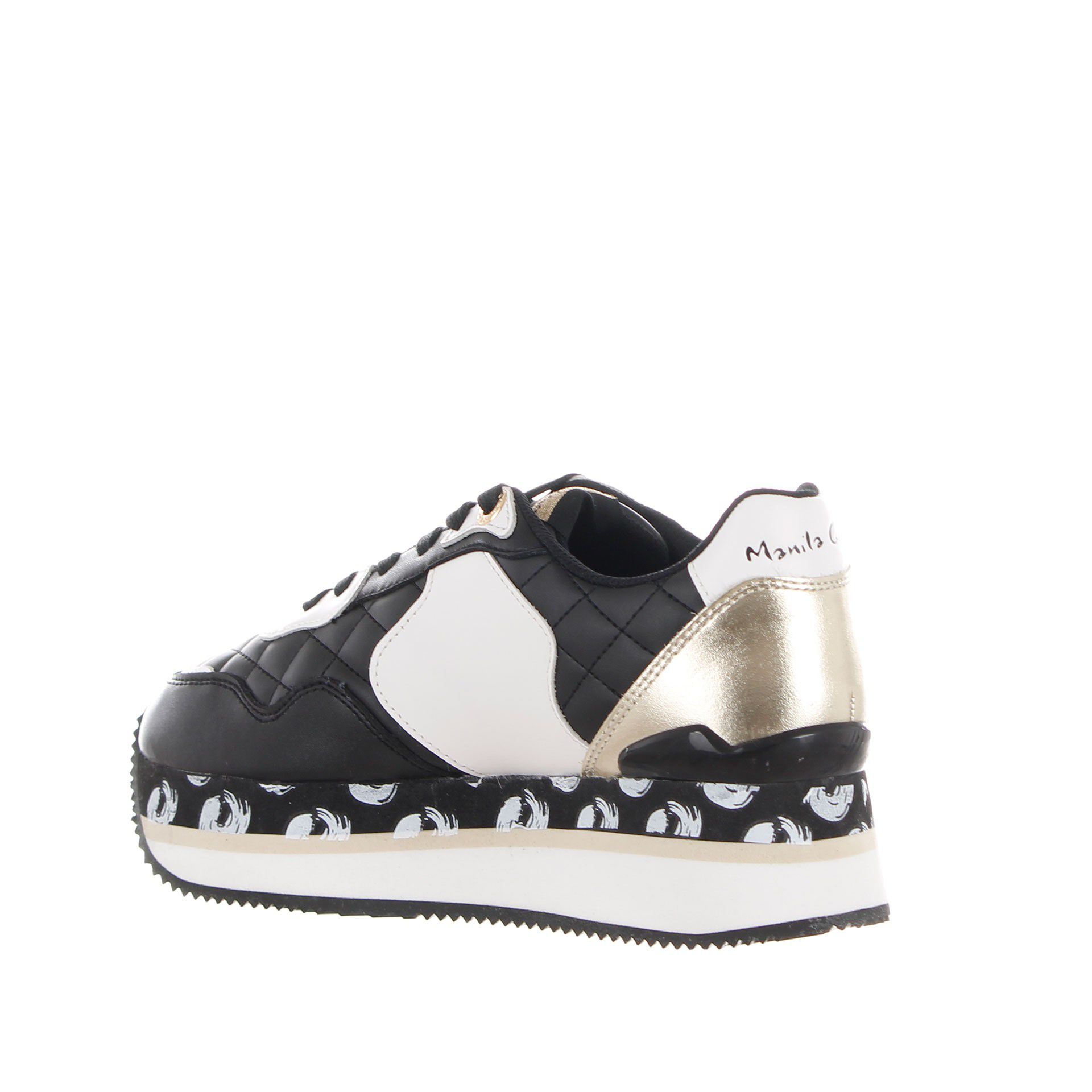 Manila grace sneaker in pelle con maxi suola da donna