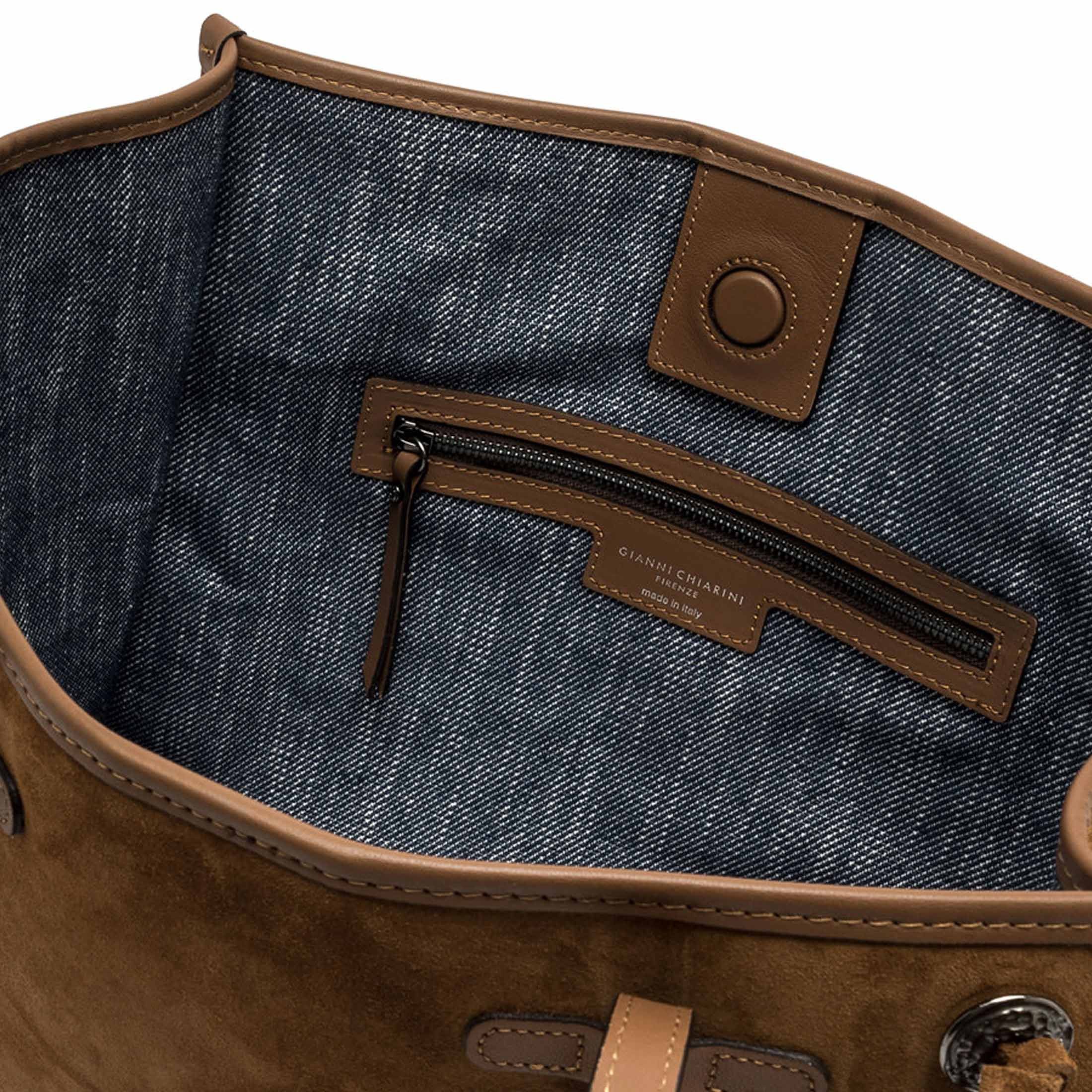 Marcella club borsa shopping grande in camoscio e pelle da donna