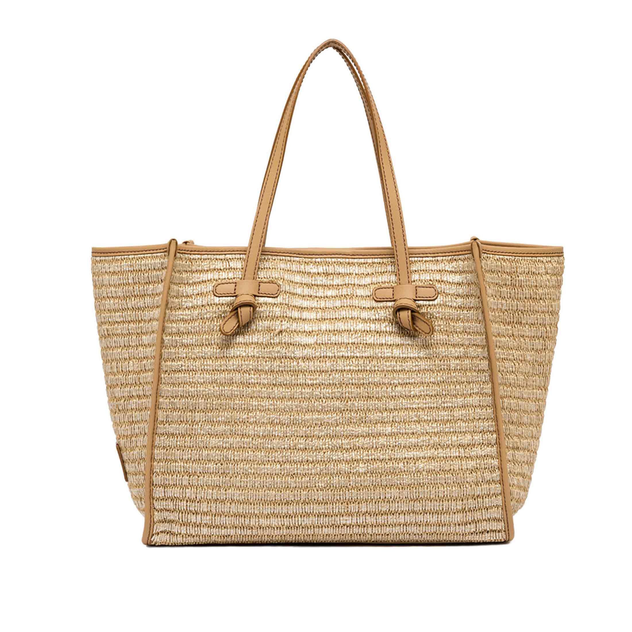 Marcella club borsa shopping in paglia metallizzata   da donna