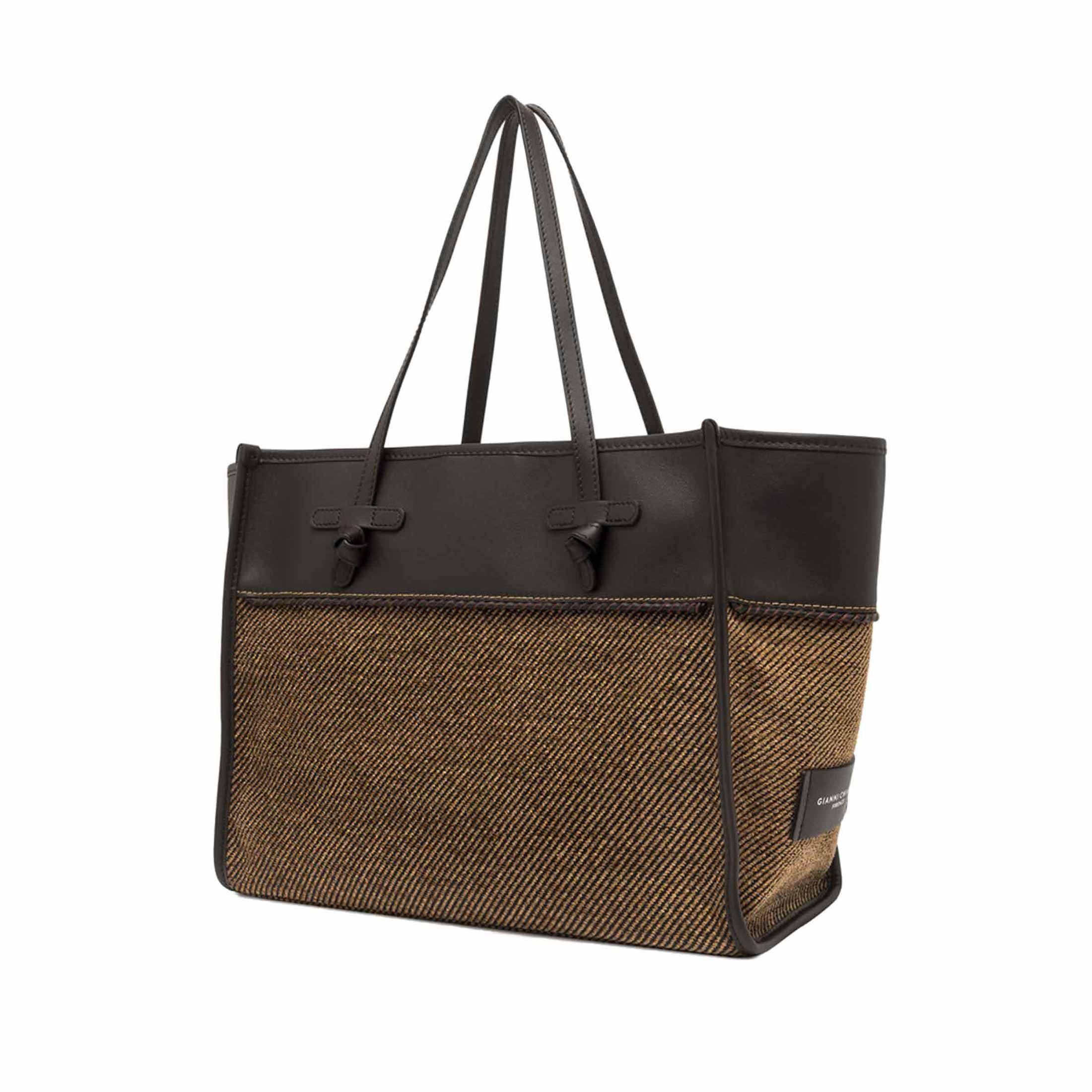 Marcella club borsa shopping in pelle e tessuto  da donna