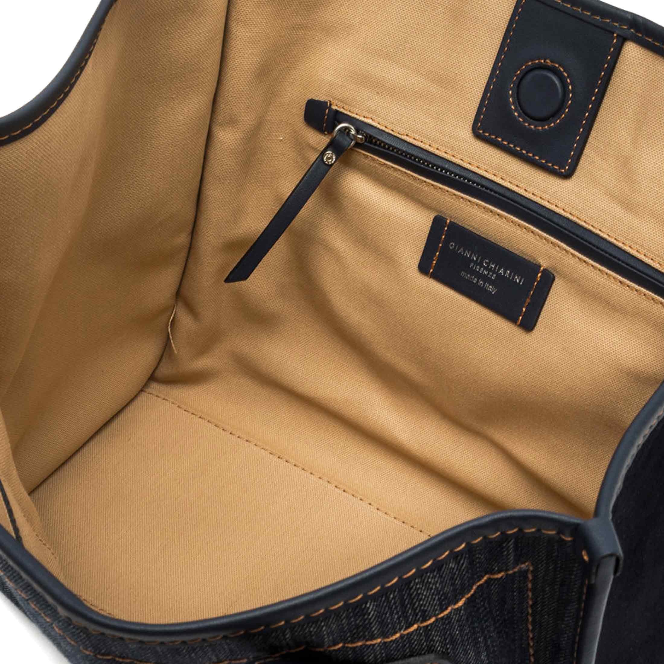 Marcella club borsa shopping in tessuto e pelle da donna