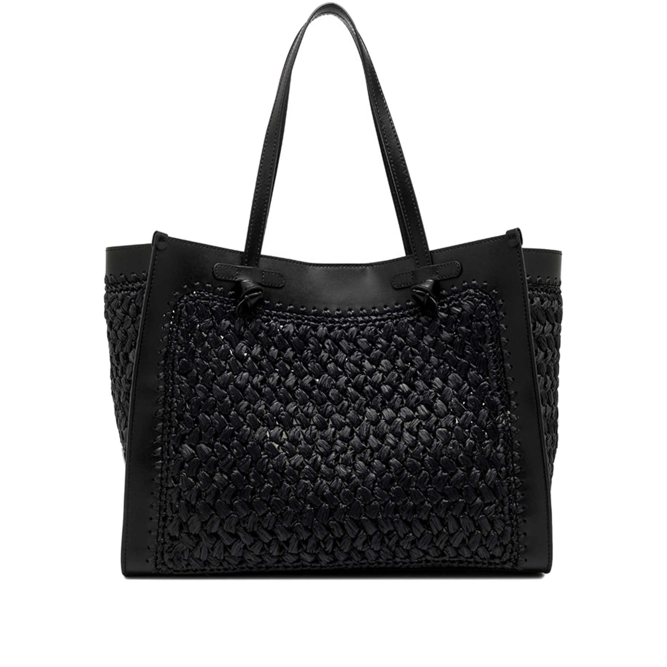 Marcella club shopping in rafia e pelle da donna