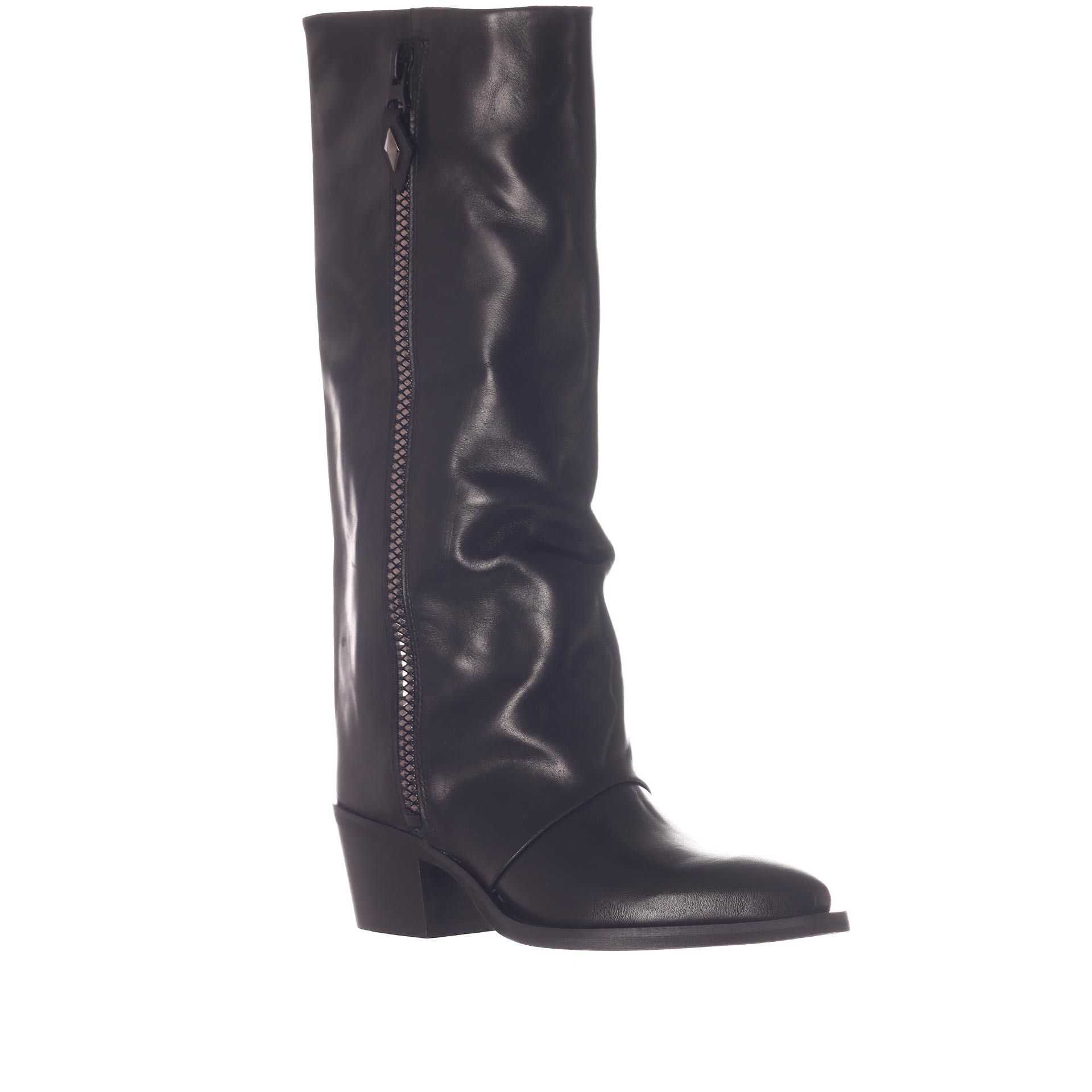 Metisse stivale texano in pelle con zip decorativa da donna