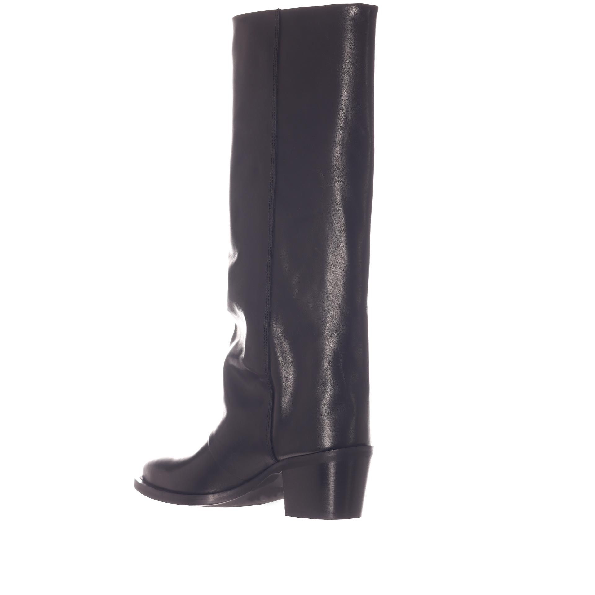 Metisse stivale texano in pelle con zip decorativa da donna