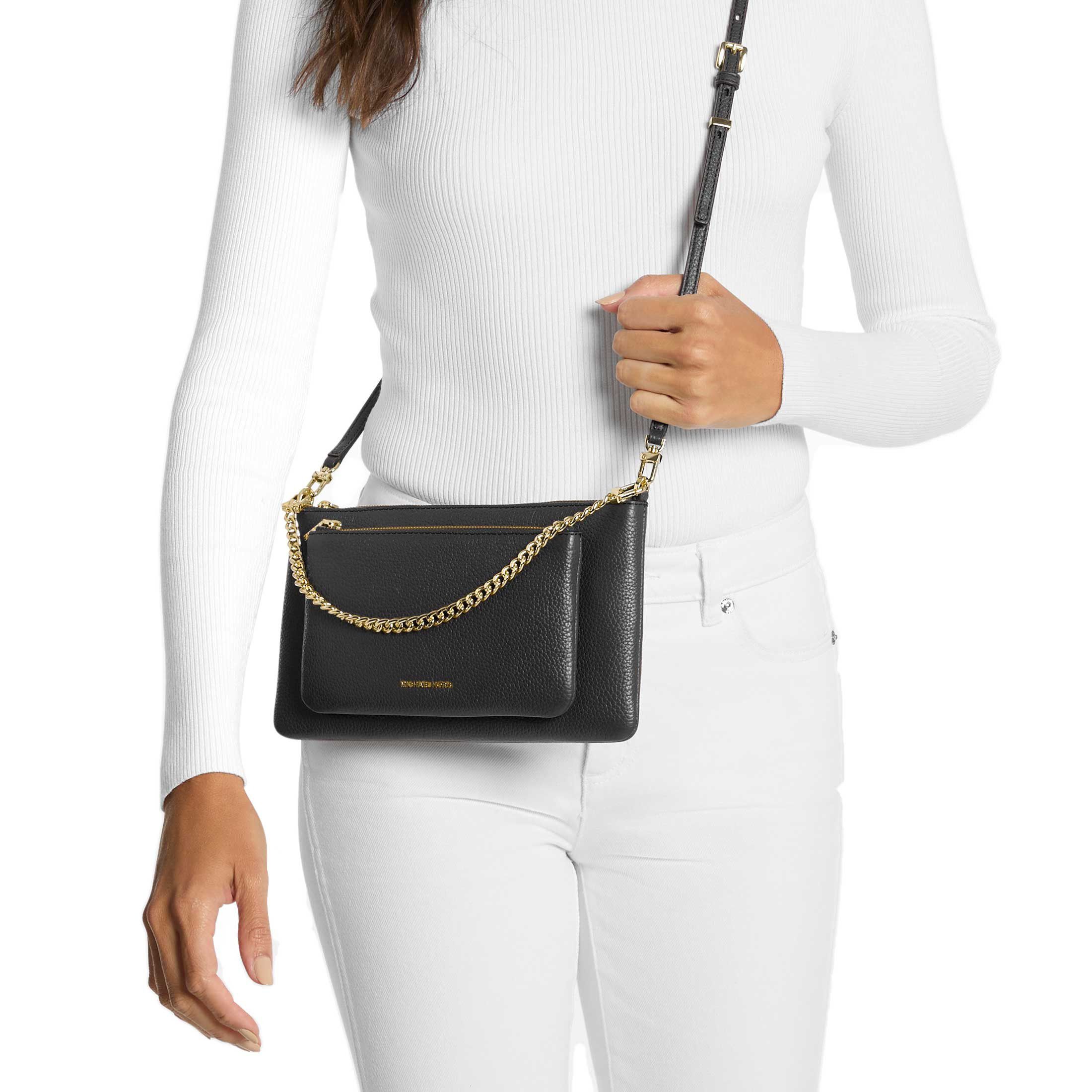 Michael kors crossbody jet set medium pckt conv xbody in pelle da donna