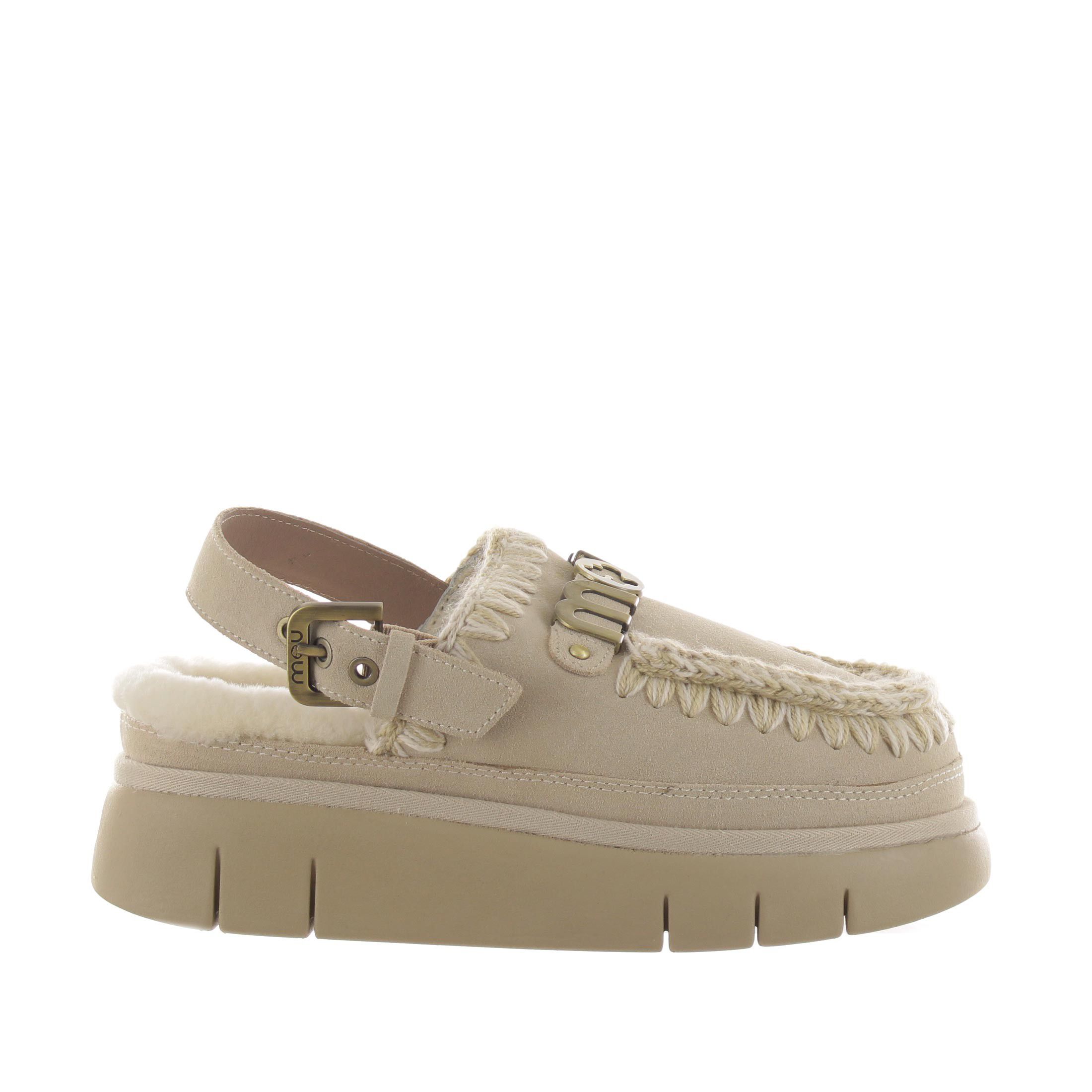 Mou sabot bounce clog back strap in montone da donna