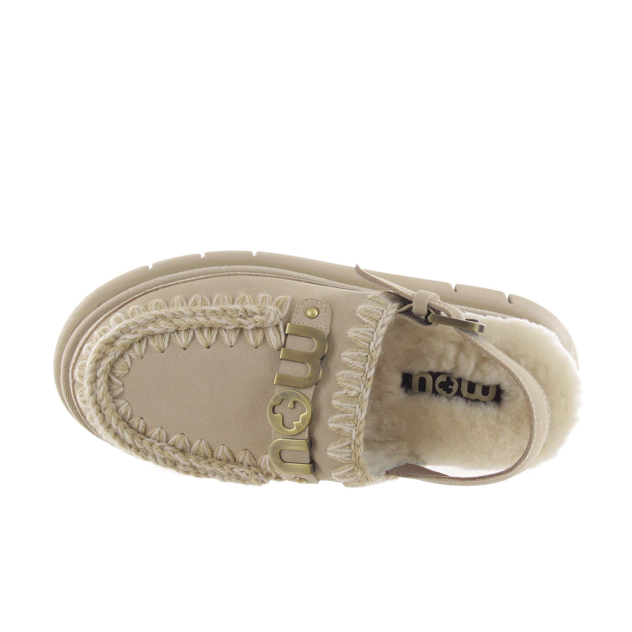Mou sabot bounce clog back strap in montone da donna