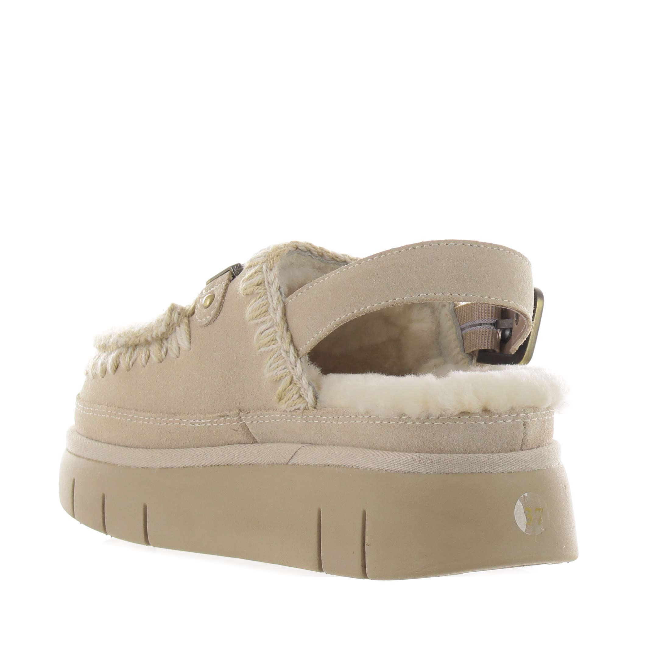 Mou sabot bounce clog back strap in montone da donna