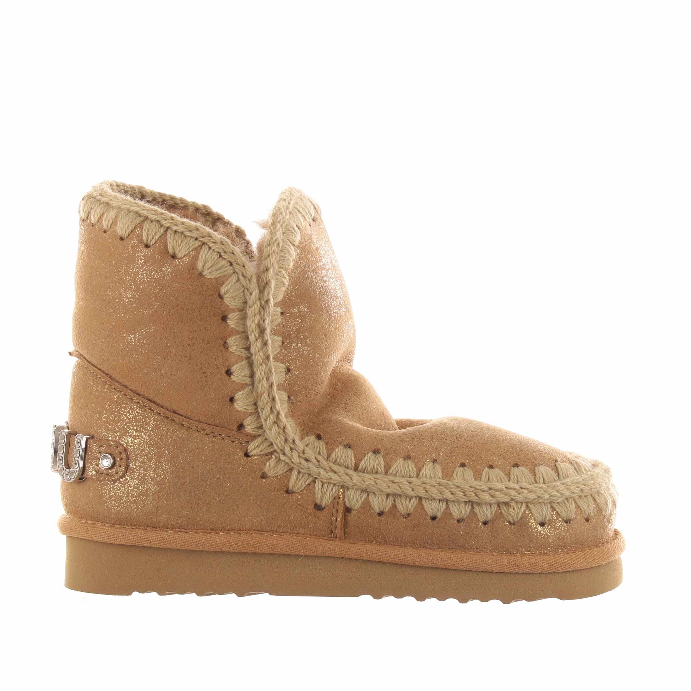 Mou stivaletto eskimo 18 rhinestones in montone da donna