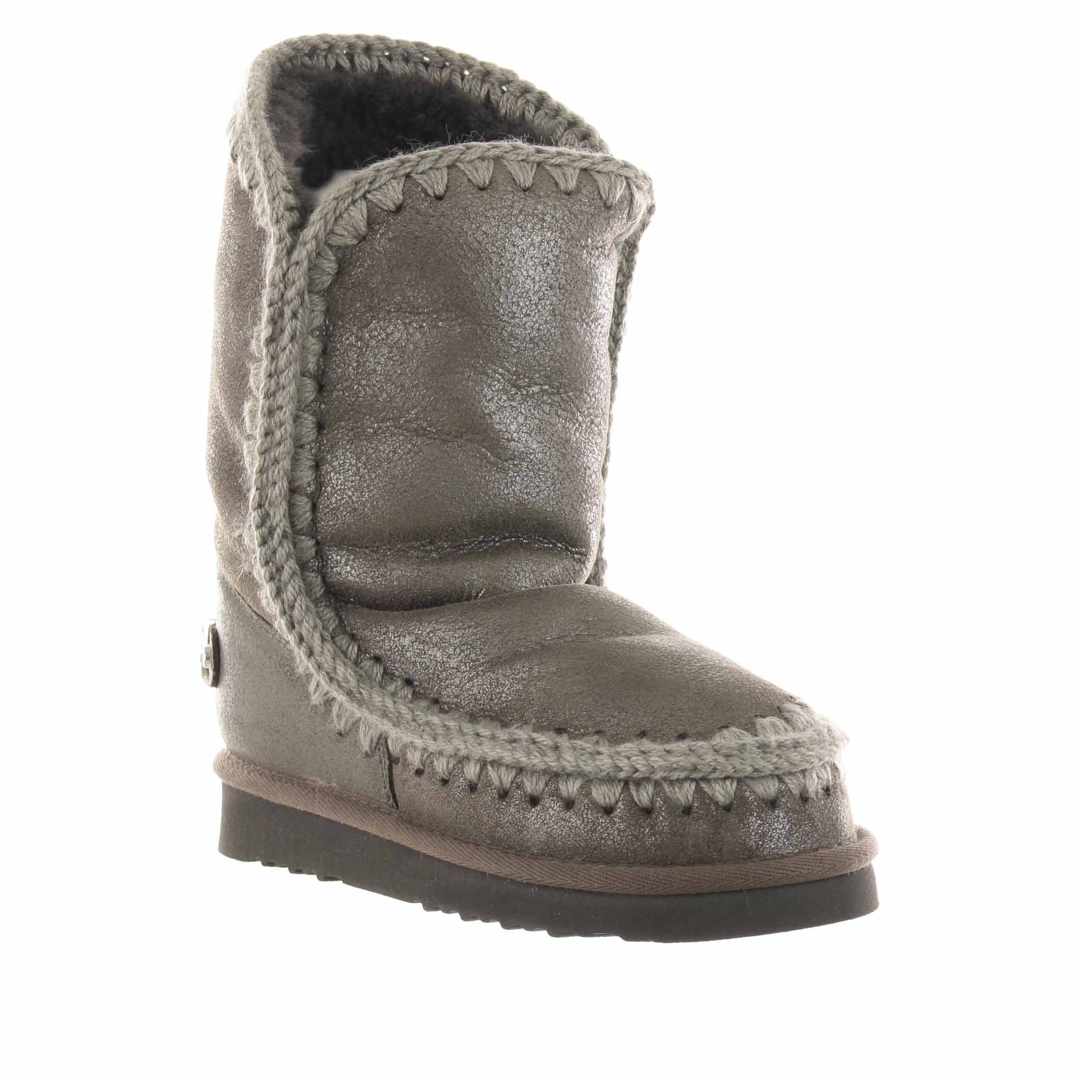 Mou stivaletto eskimo 24 in montone con logo da donna