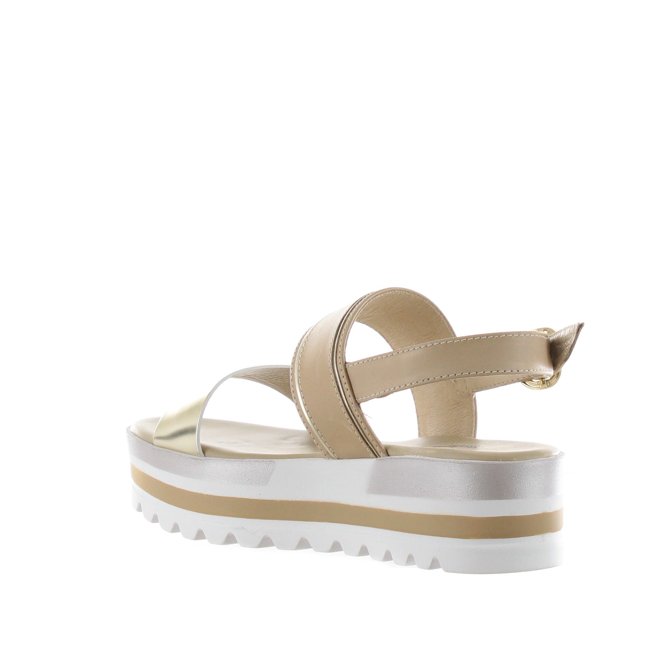 Nero giardini sandalo in pelle con fondo platform da donna