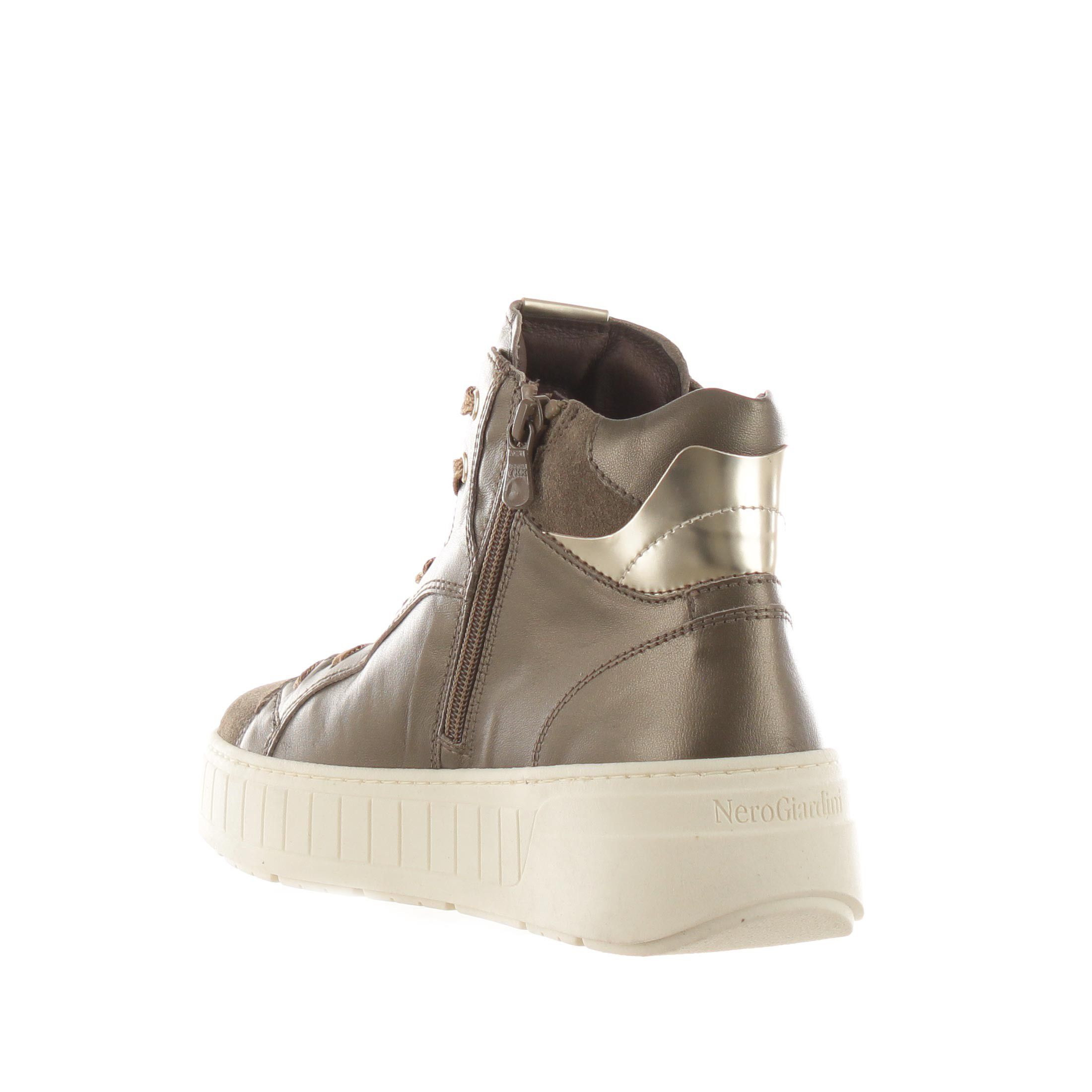 Nero giardini sneaker high-top in pelle metal da donna
