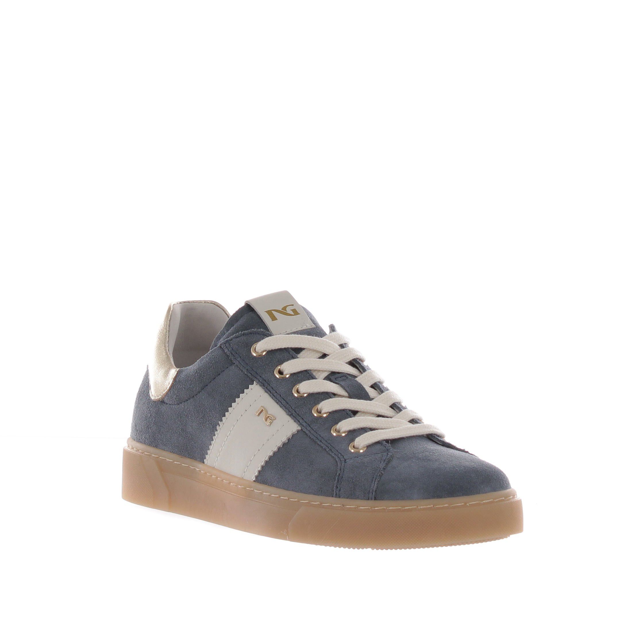 Nero giardini sneaker in camoscio con fondo a cassetta da donna