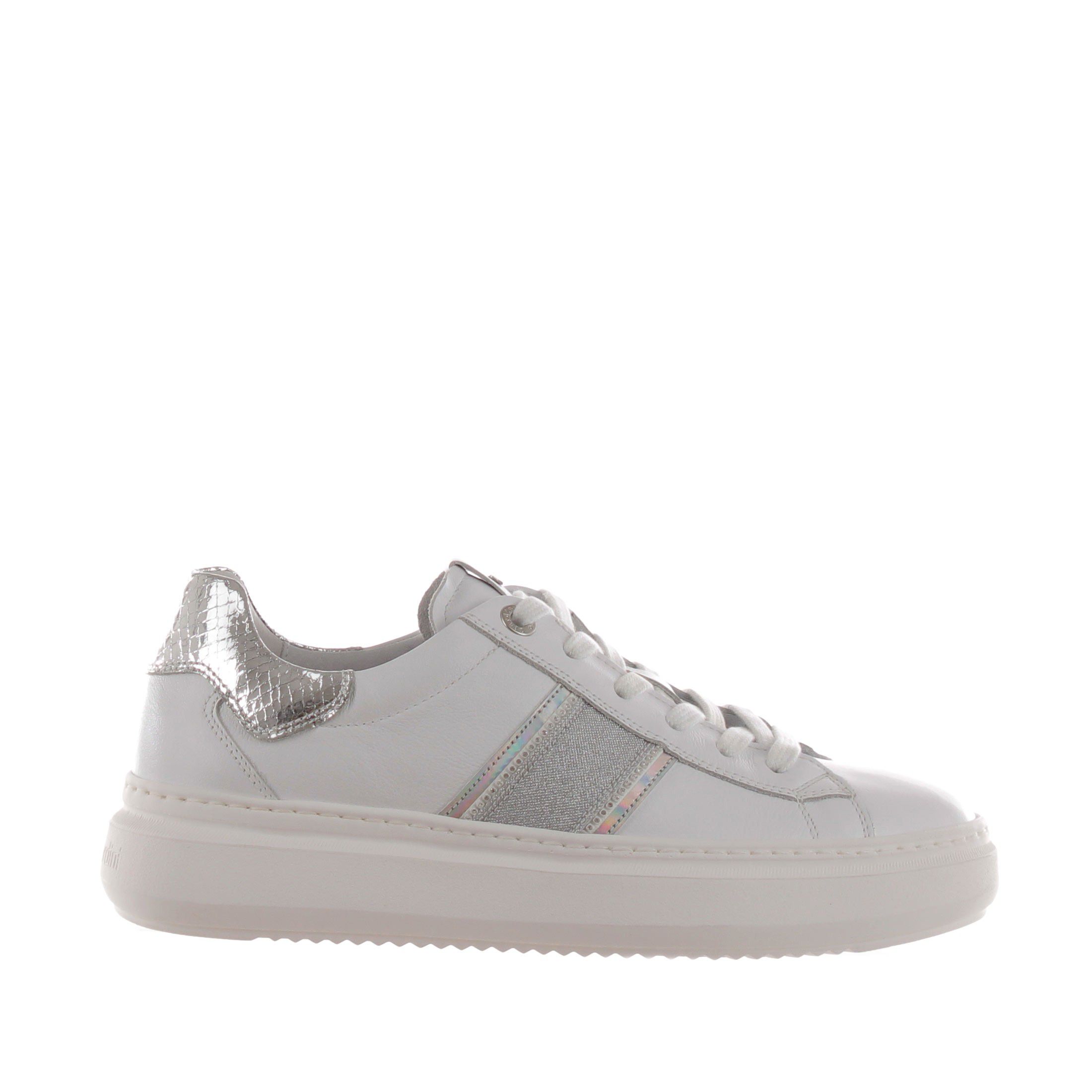Nero giardini sneaker in pelle con dettaglio in lurex da donna