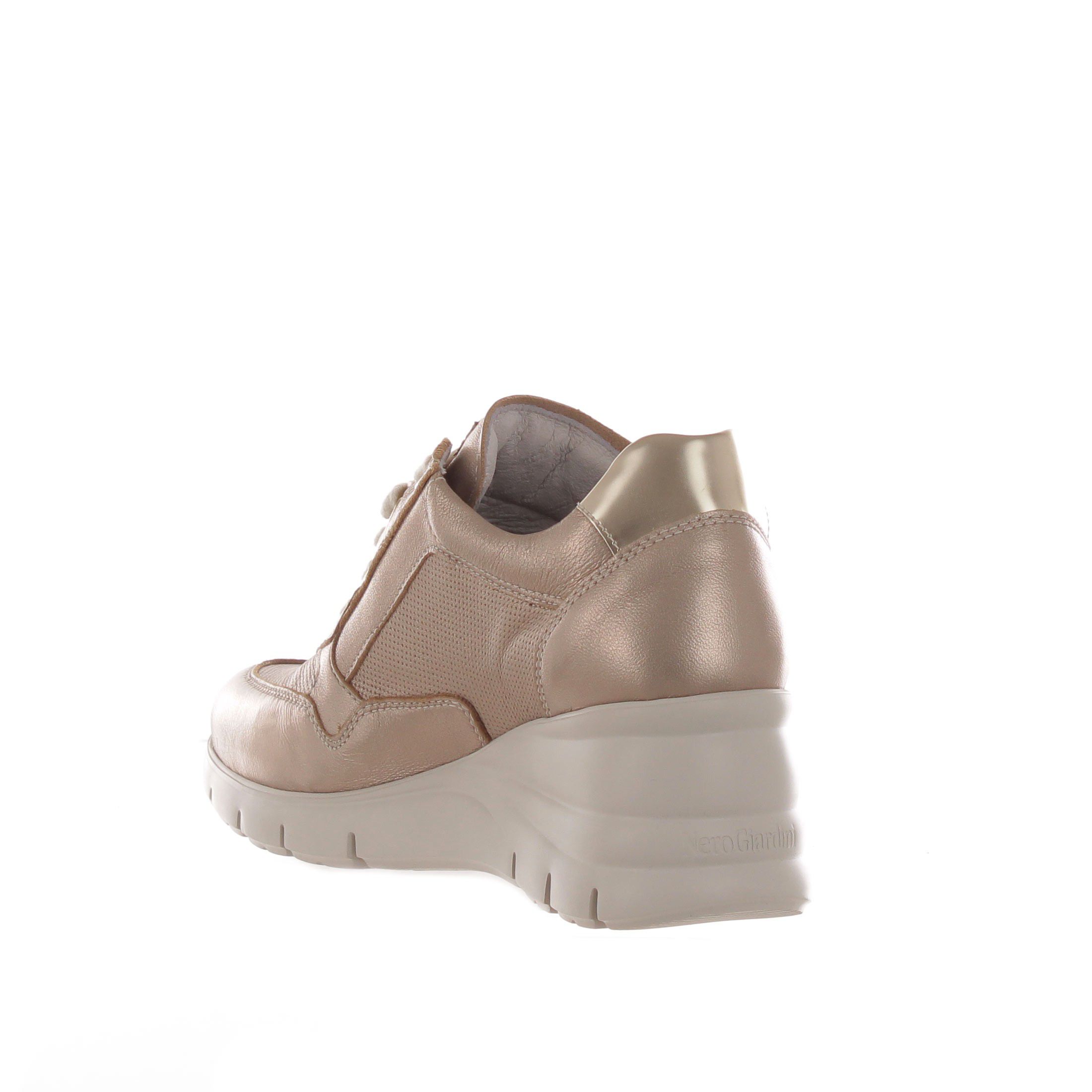 Nero giardini sneaker in pelle con zeppa da donna