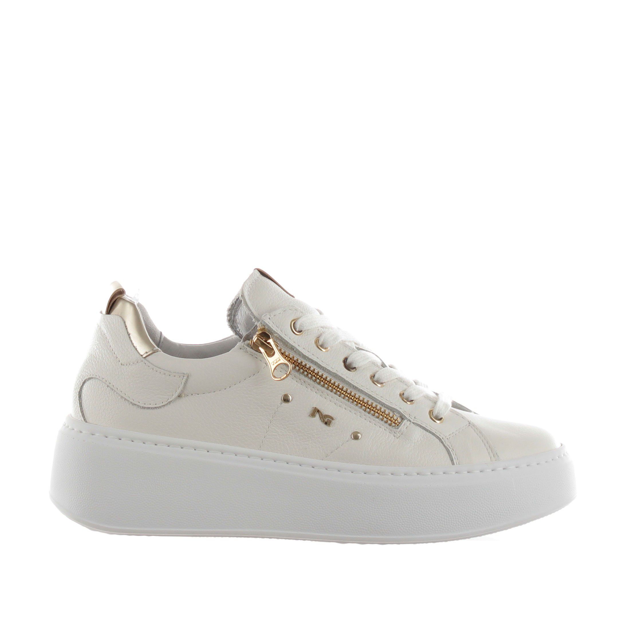 Nero giardini sneaker in pelle con zip da donna