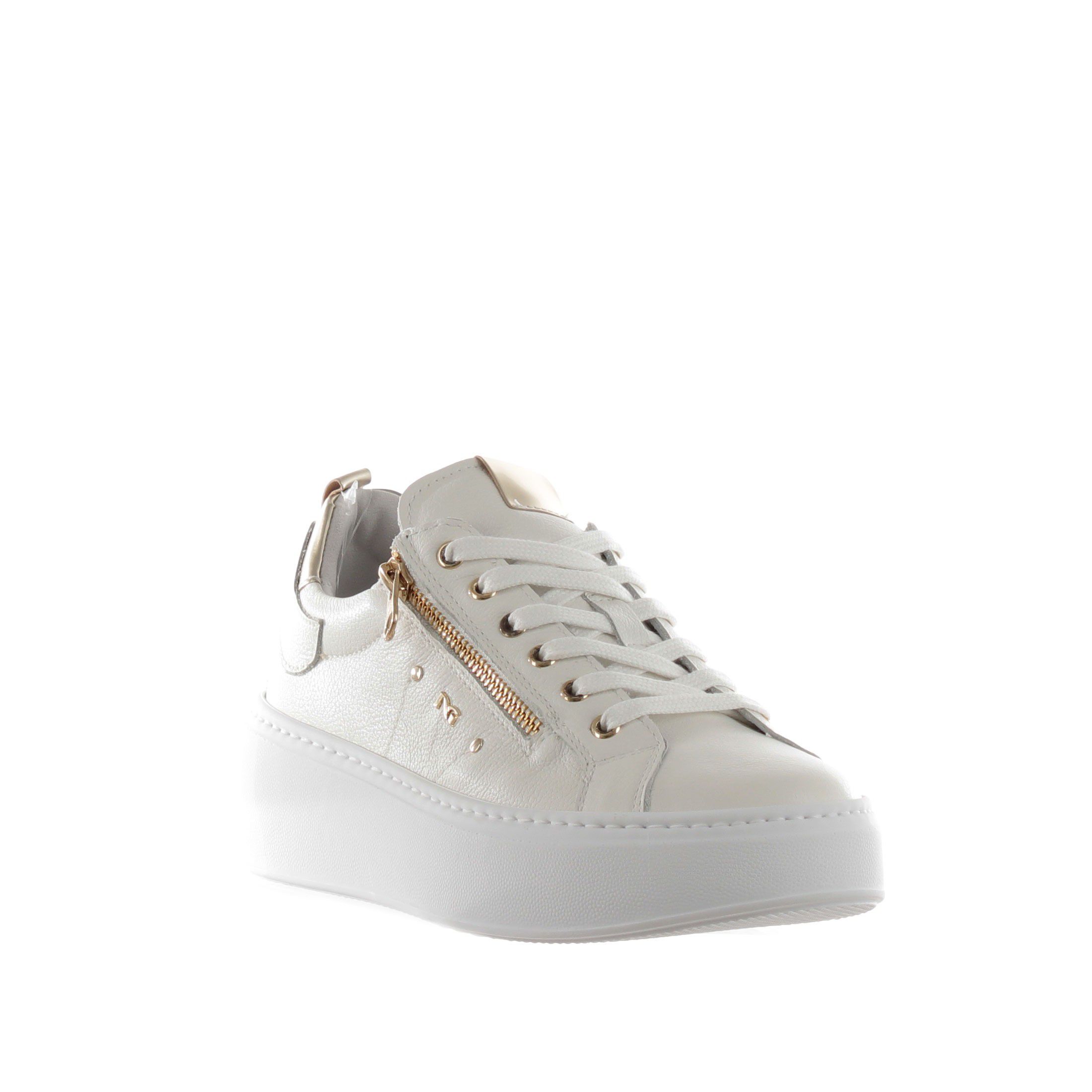 Nero giardini sneaker in pelle con zip da donna