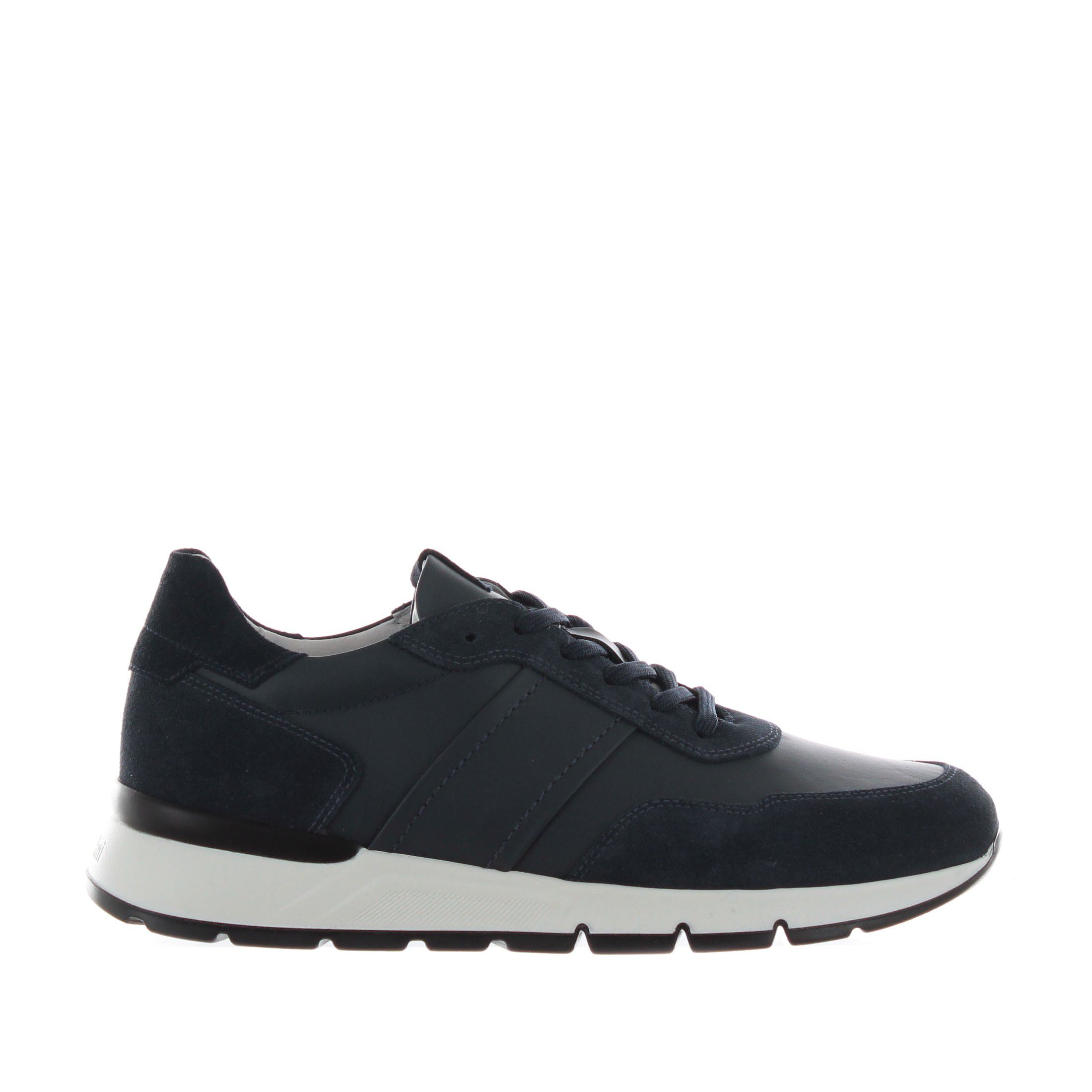 Nero giardini sneaker in pelle e camoscio da uomo