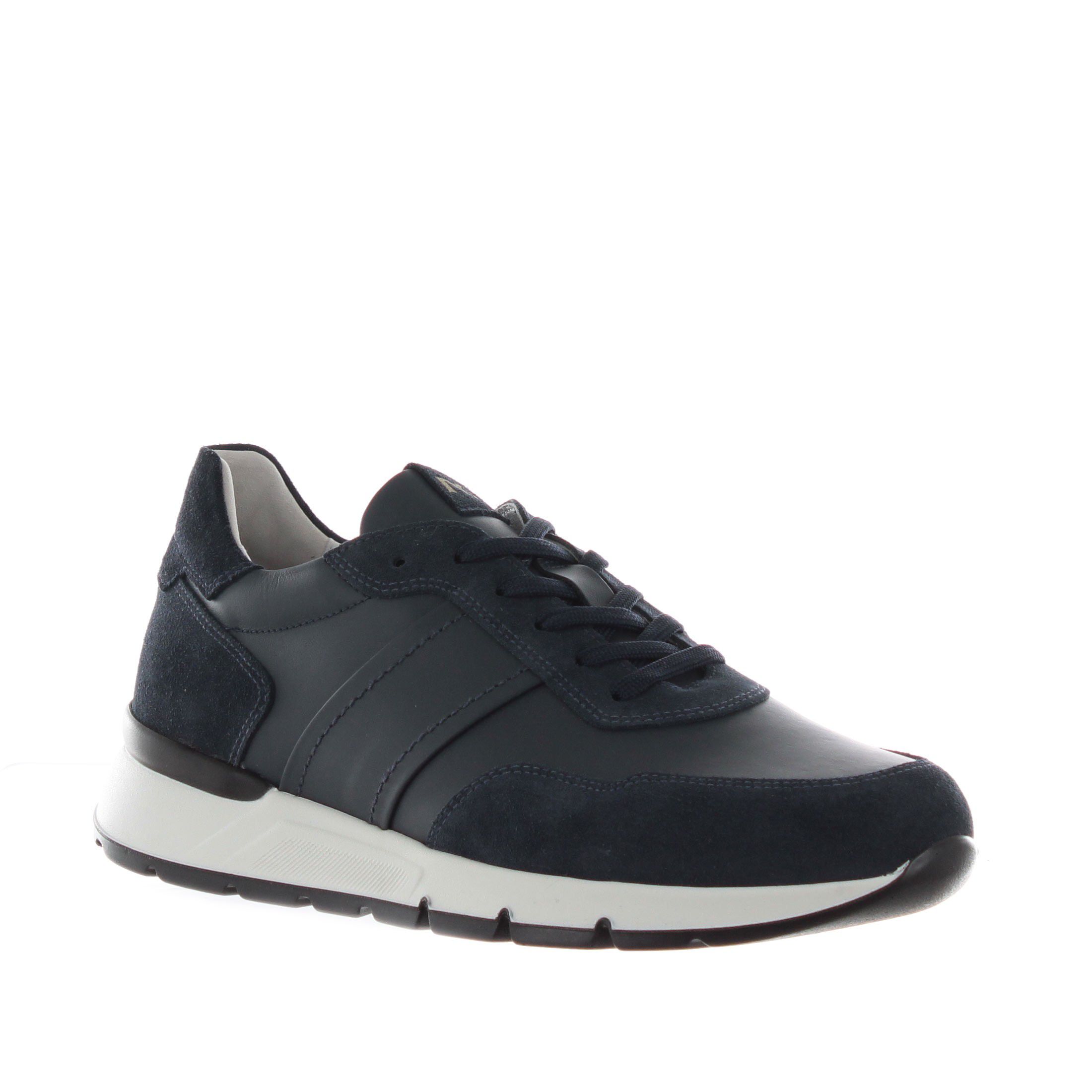 Nero giardini sneaker in pelle e camoscio da uomo