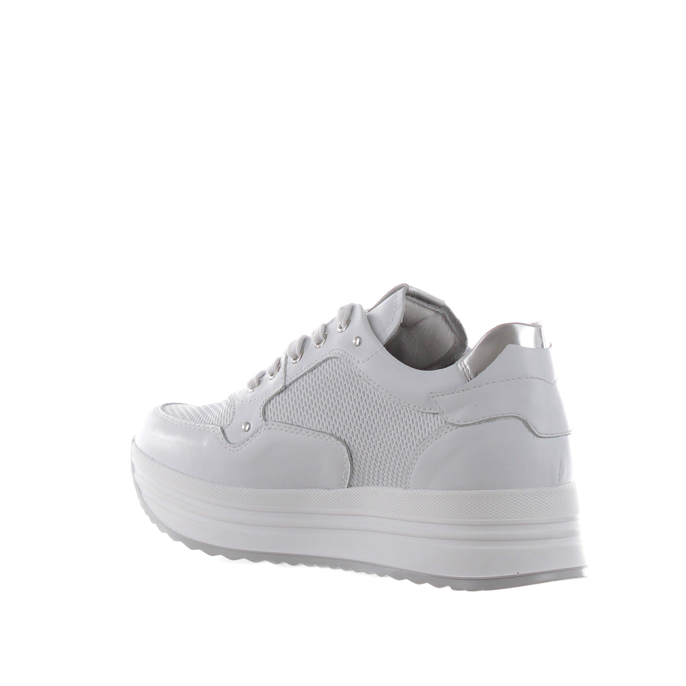 Nero giardini sneaker in pelle e mesh con strass da donna