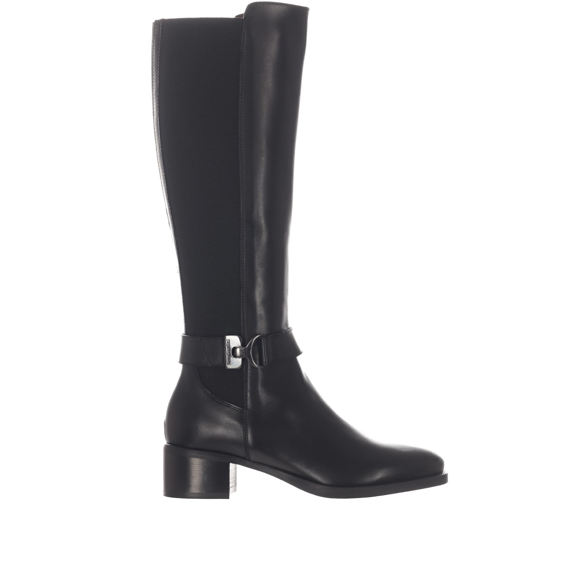 Nero giardini stivale in pelle con cinturino decorativo da donna