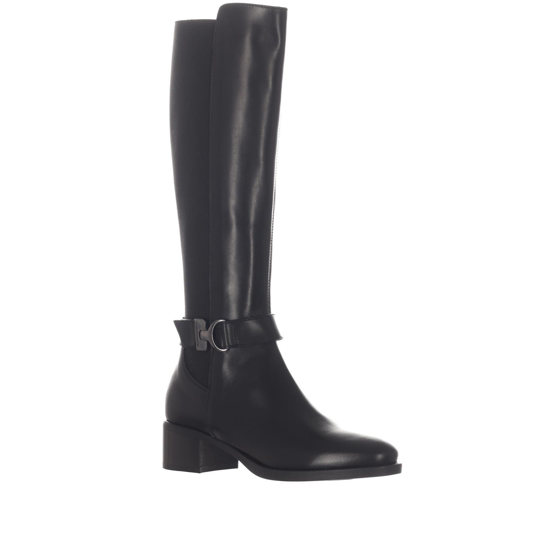 Nero giardini stivale in pelle con cinturino decorativo da donna