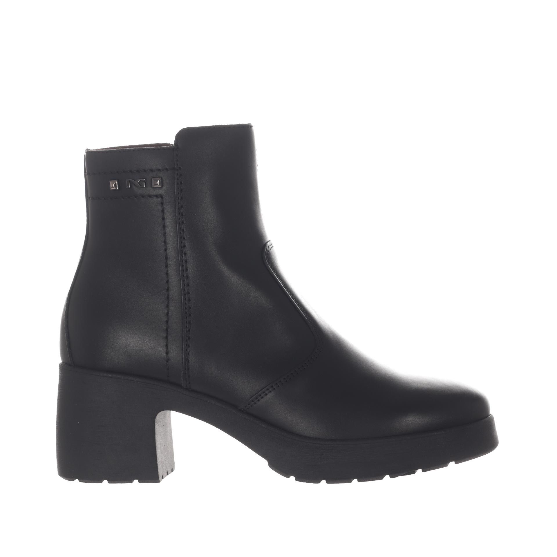 Nero giardini stivaletto in pelle con borchie decorative da donna