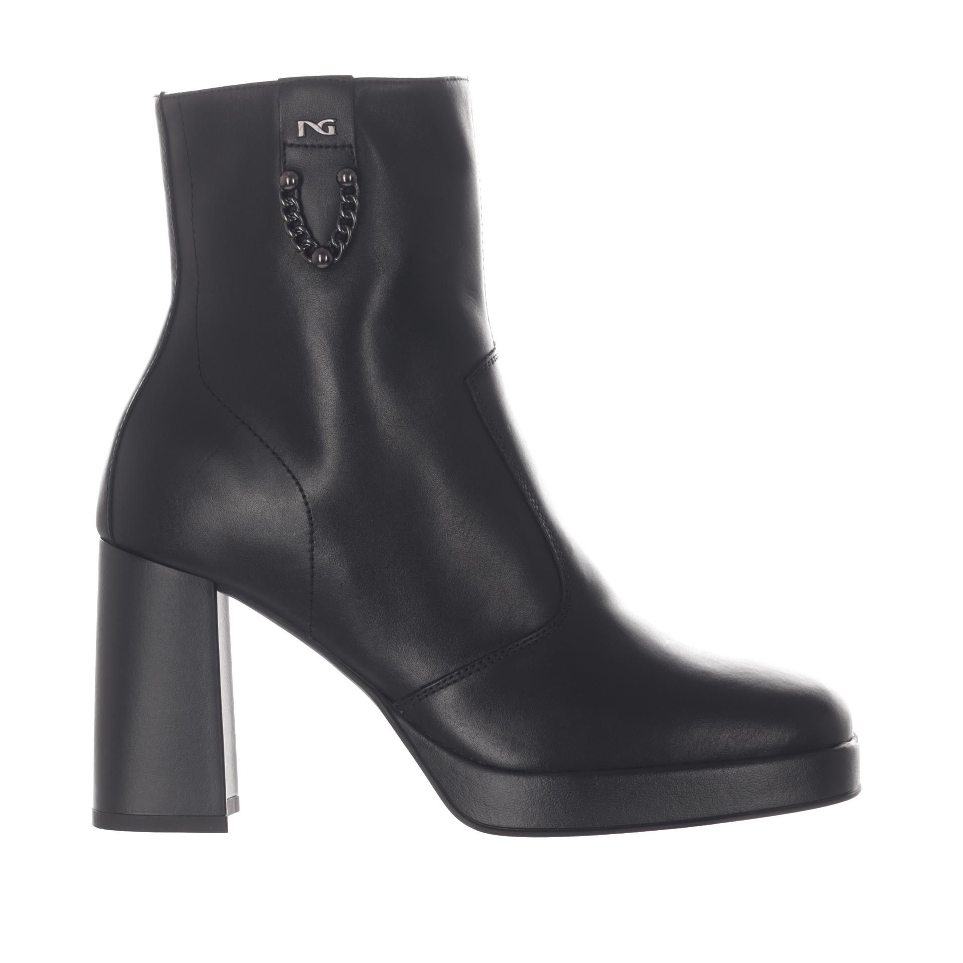 Nero giardini stivaletto in pelle con dettaglio decorativo da donna