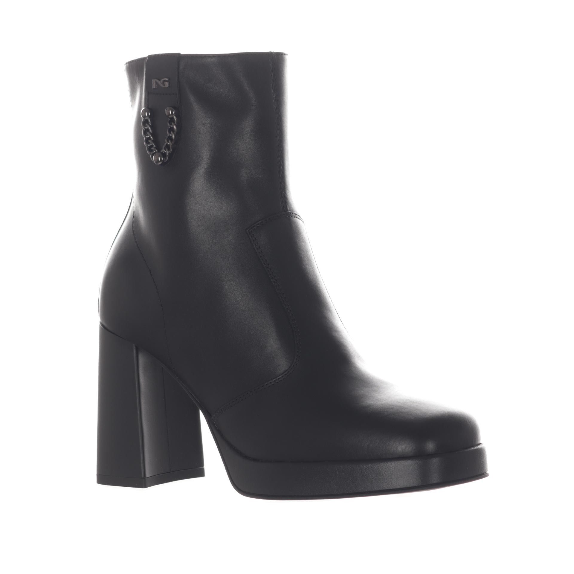 Nero giardini stivaletto in pelle con dettaglio decorativo da donna