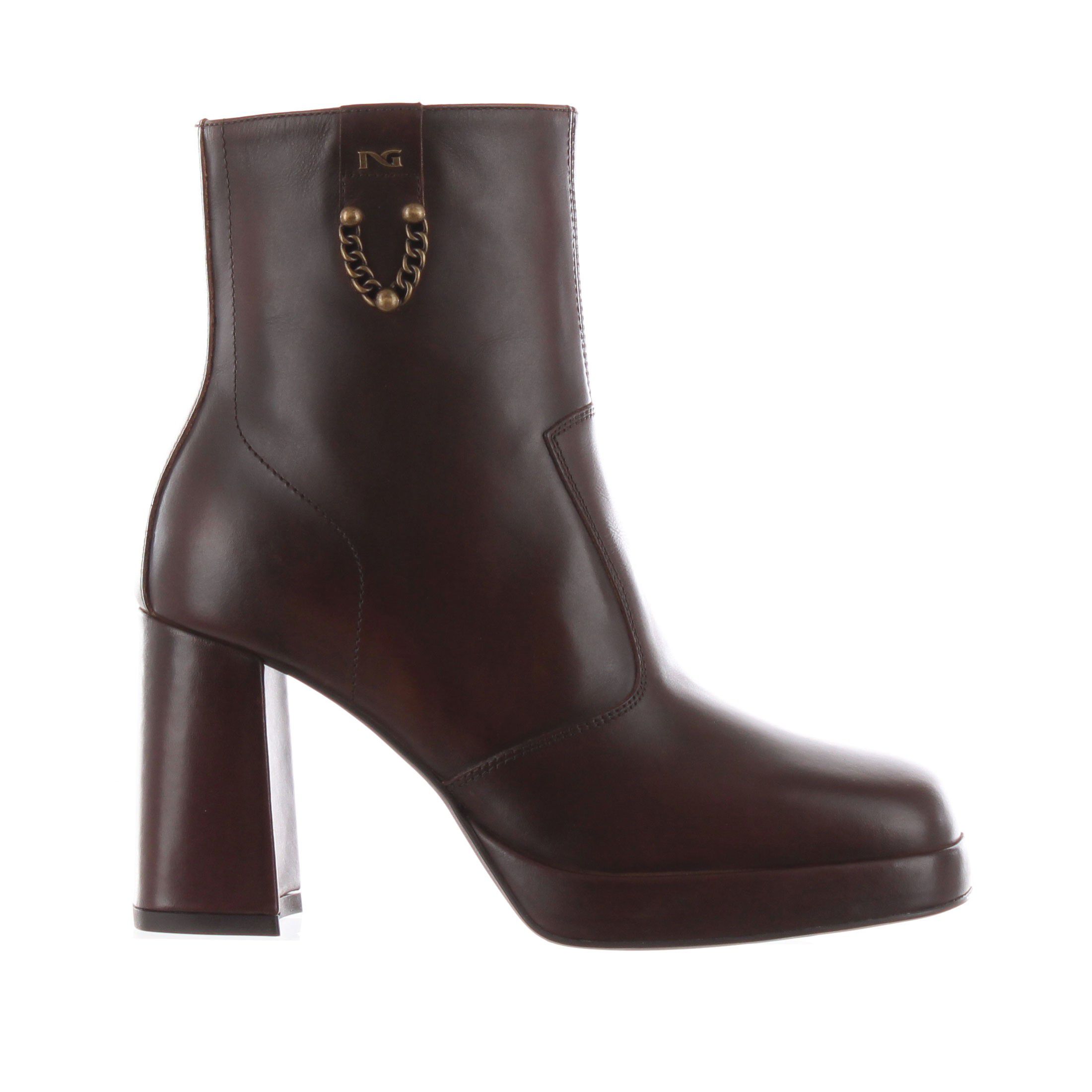 Nero giardini stivaletto in pelle con dettaglio decorativo da donna